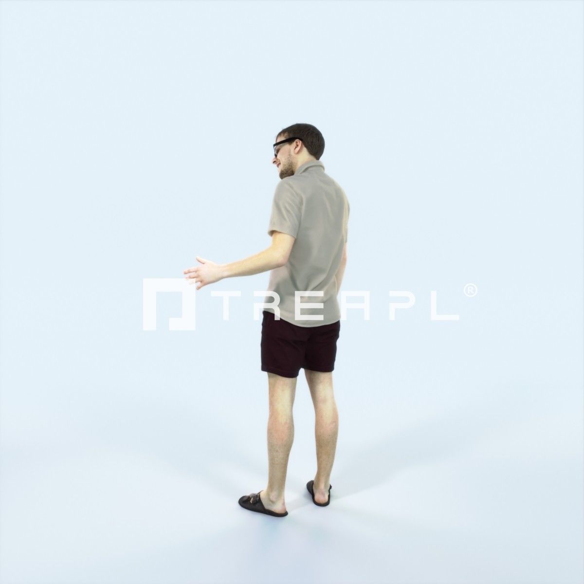 Veracity 17H Explaining Couple Summer Casual Man Low-poly 3D model_4