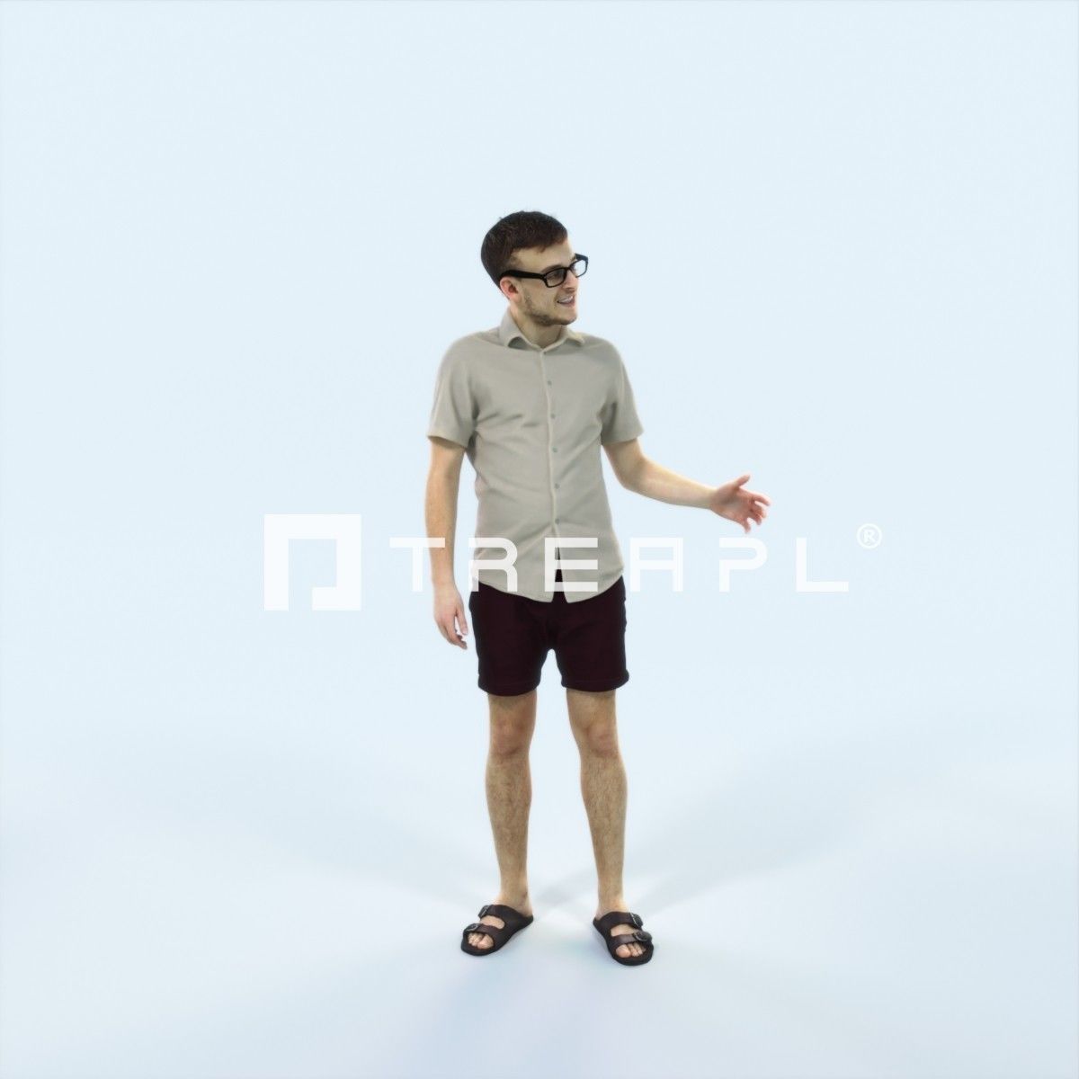 Veracity 17H Explaining Couple Summer Casual Man Low-poly 3D model_1