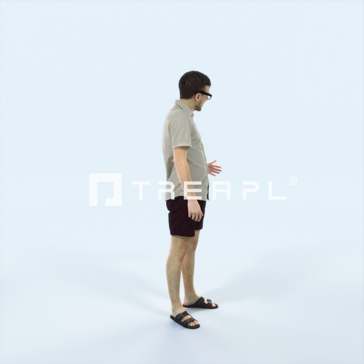 Veracity 17H Explaining Couple Summer Casual Man Low-poly 3D model_2