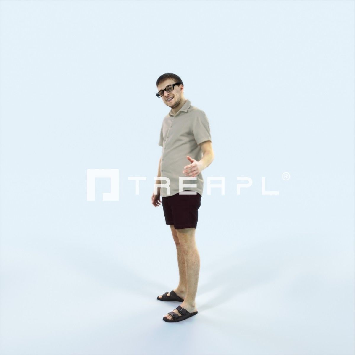 Veracity 17H Explaining Couple Summer Casual Man Low-poly 3D model_5