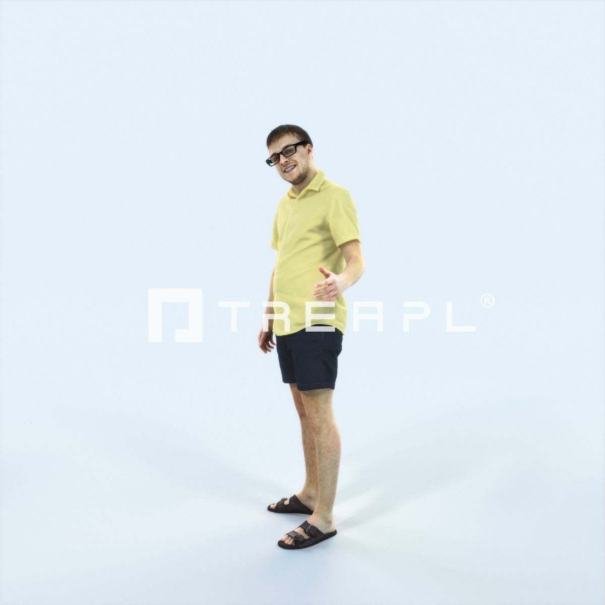 Veracity 17G Explaining Couple Summer Casual Man Low-poly 3D model_5