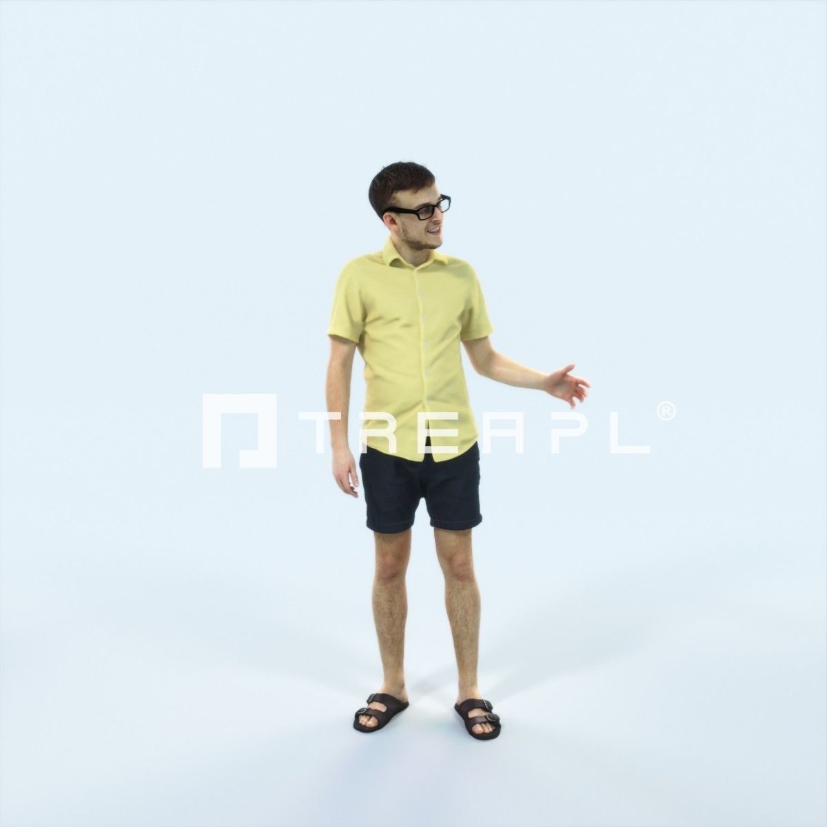 Veracity 17G Explaining Couple Summer Casual Man Low-poly 3D model_1