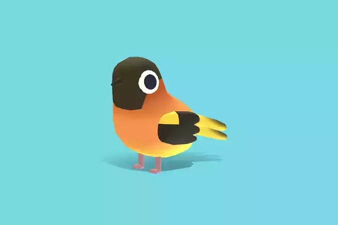 Quirky Series - Black Headed Weaver Low-poly 3D model
