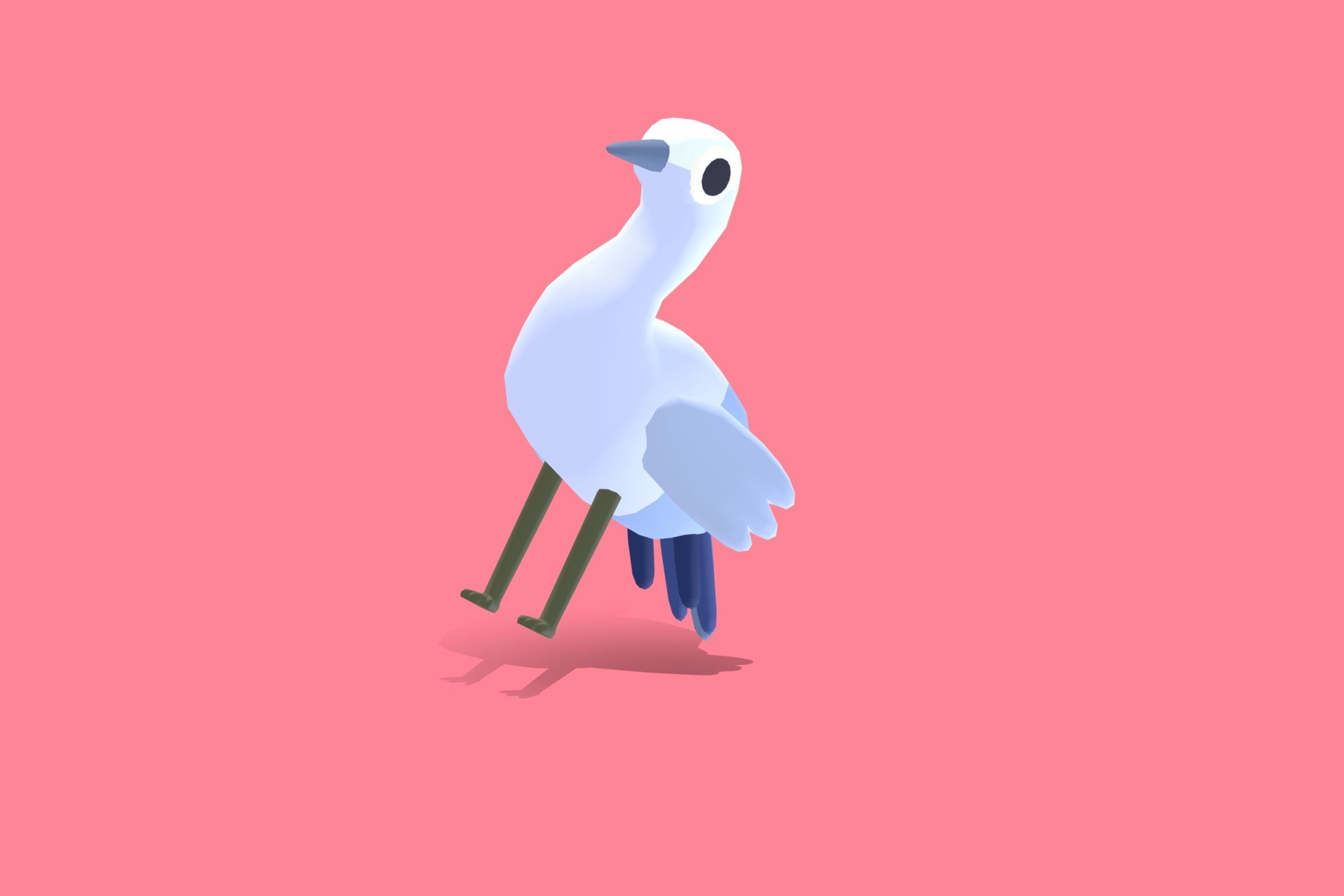 3D model Quirky Series Blue Crane VR / AR / lowpoly CGTrader