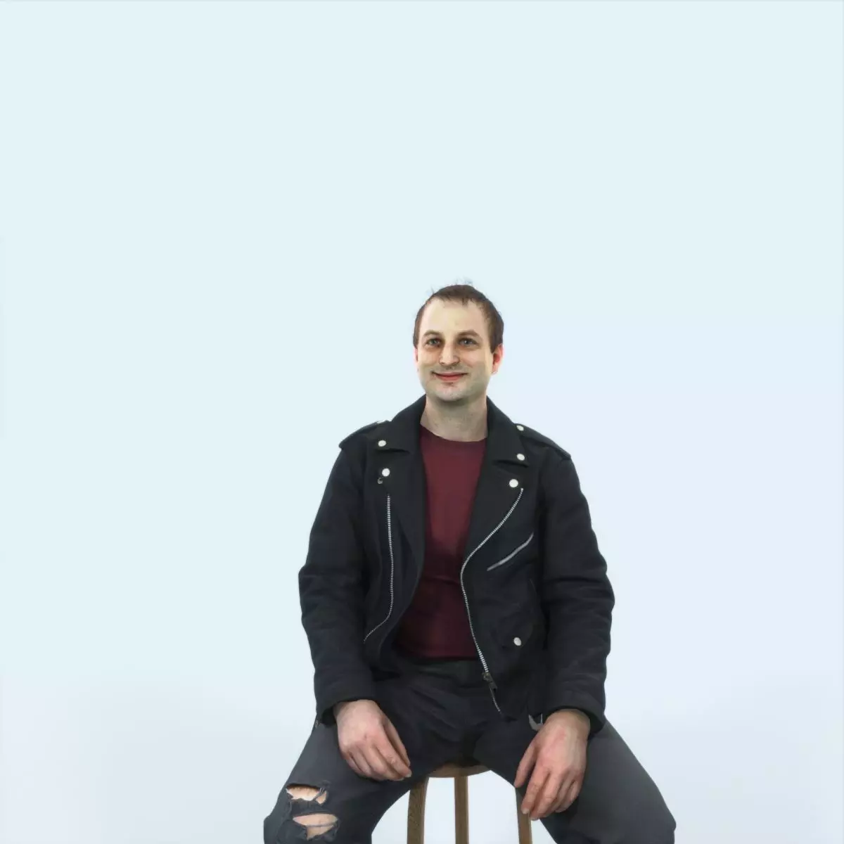 Victory 03J Listening Sitting Casual Man Low-poly 3D model_0