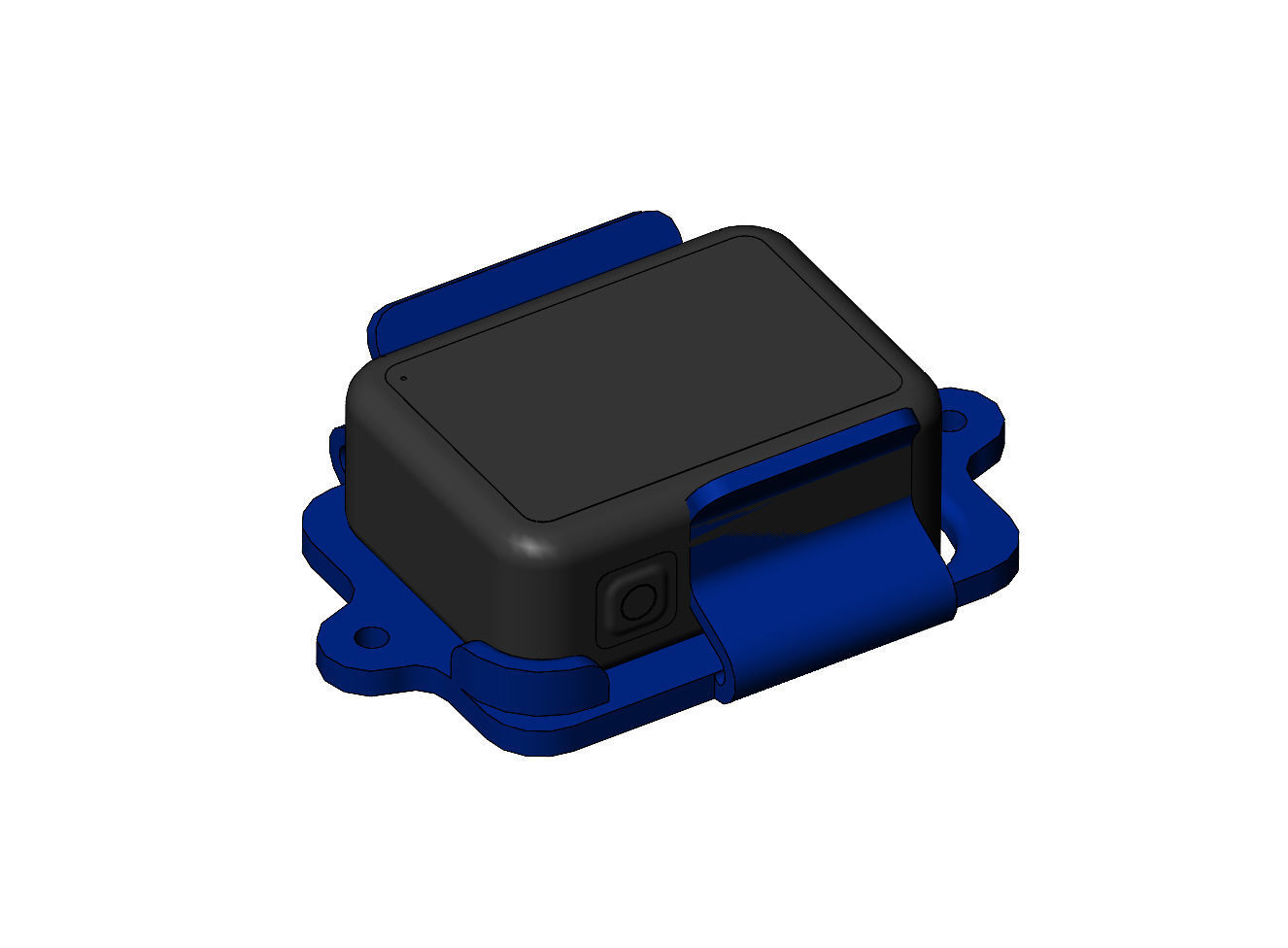 Snap fit Gopro 8 holder bracket and support 3D print model_5