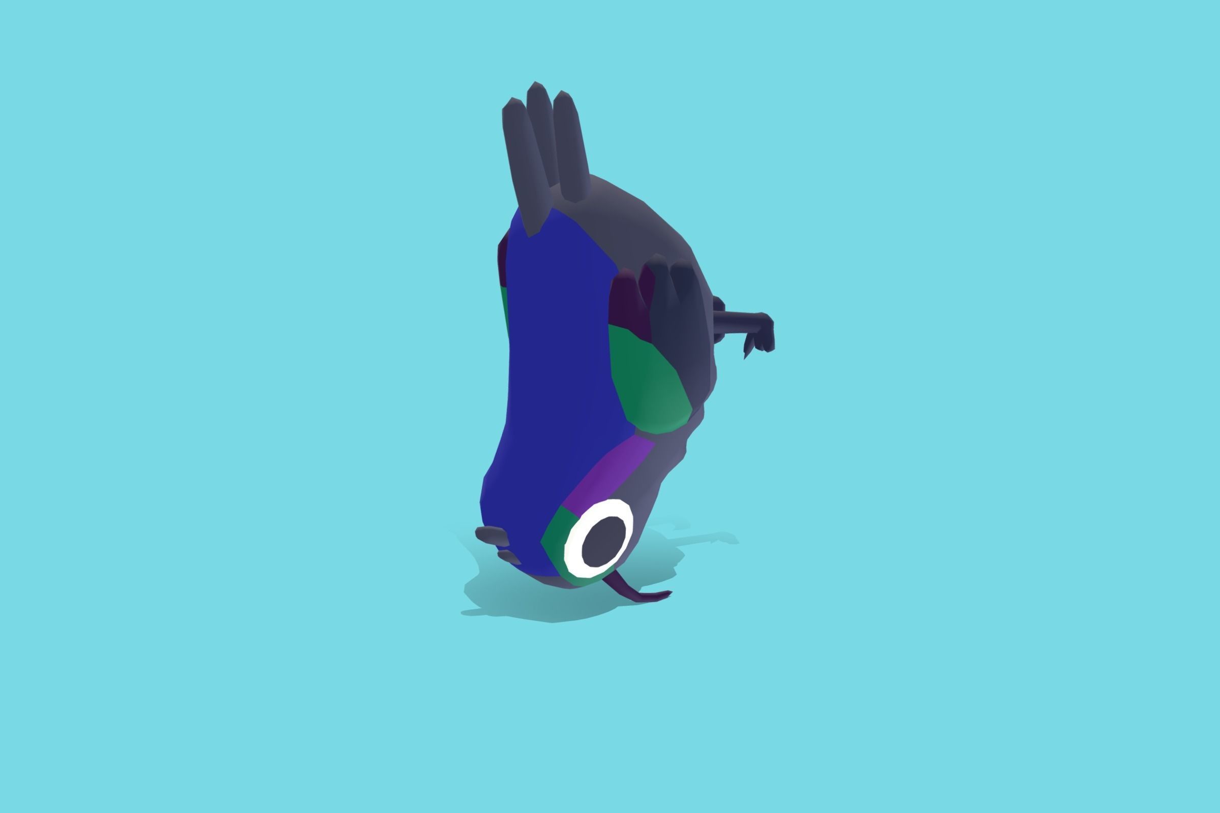 Quirky Series - Common Scimitarbil Low-poly 3D model_6