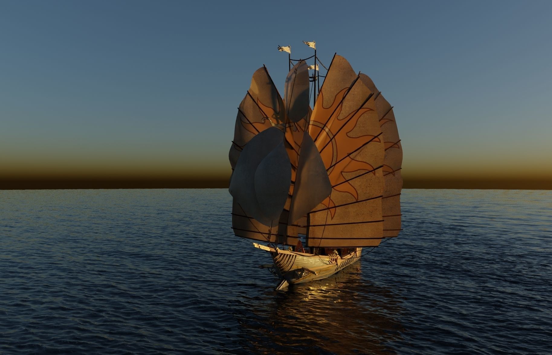 High detailed Ship of Numenor rigged - The Rings Of Power  3D model_3