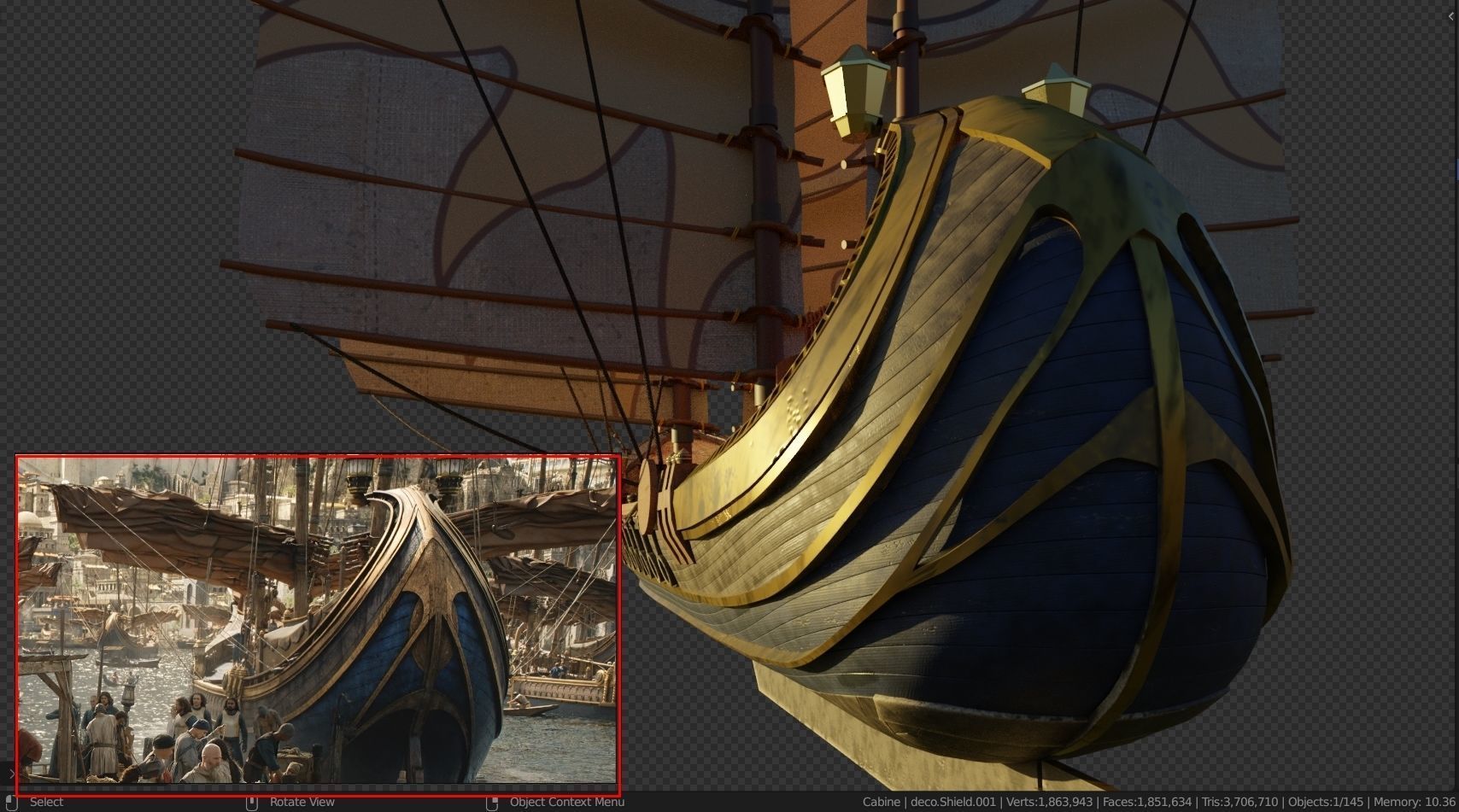 High detailed Ship of Numenor rigged - The Rings Of Power  3D model_5