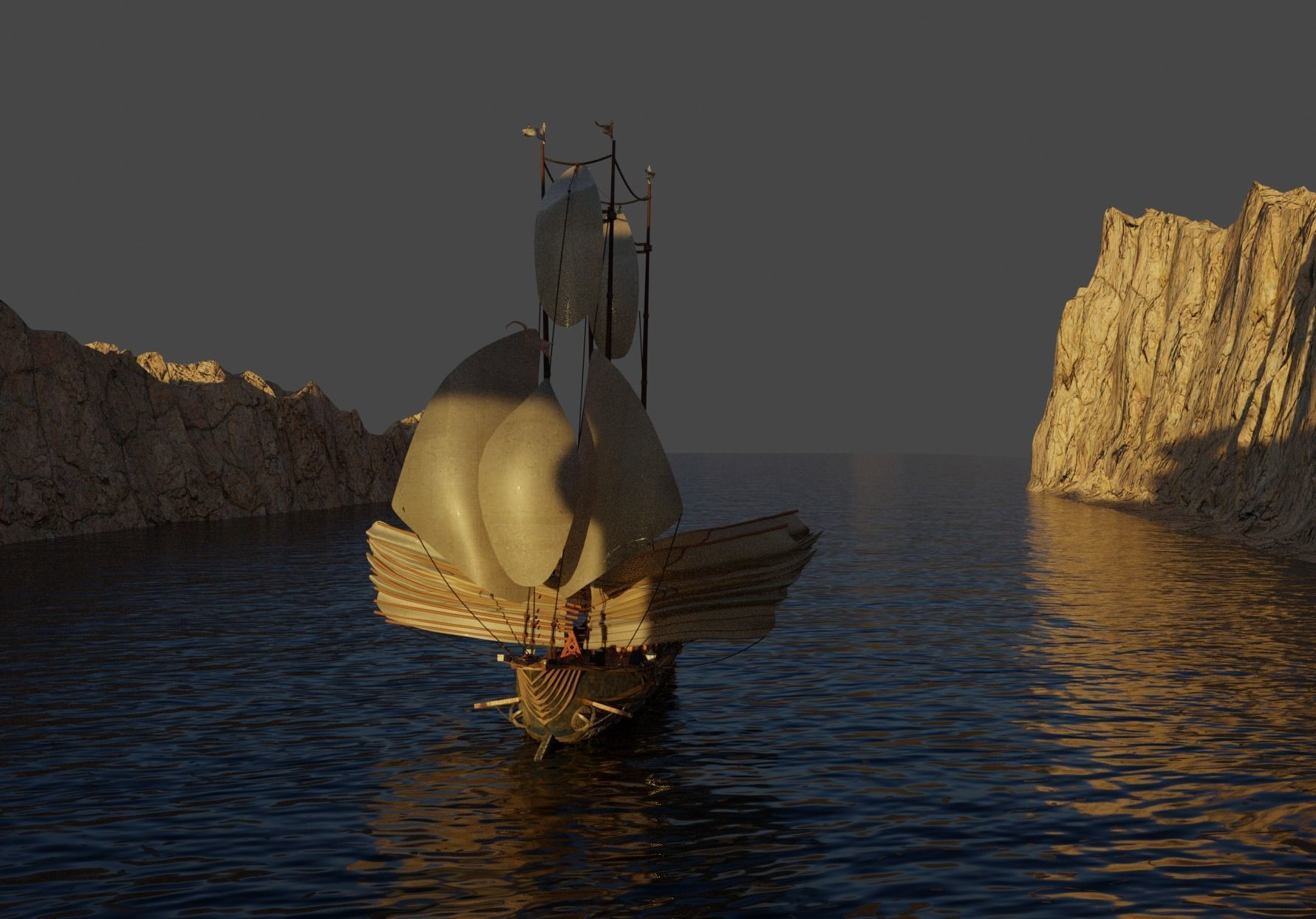 High detailed Ship of Numenor rigged - The Rings Of Power  3D model_10