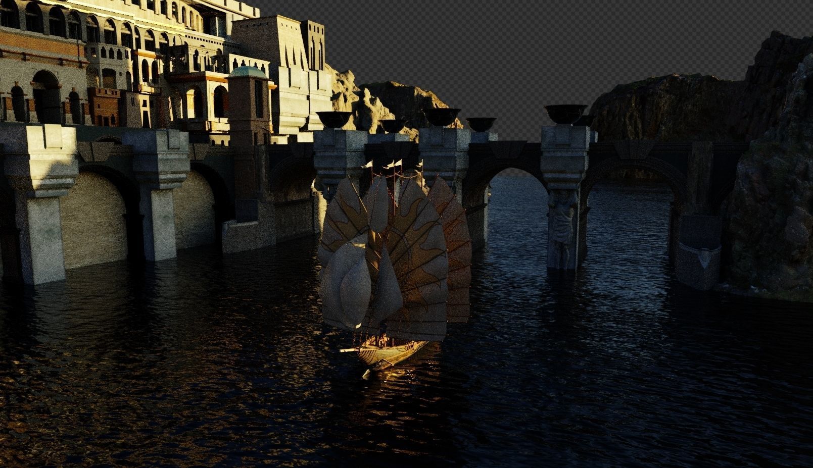 High detailed Ship of Numenor rigged - The Rings Of Power  3D model_13