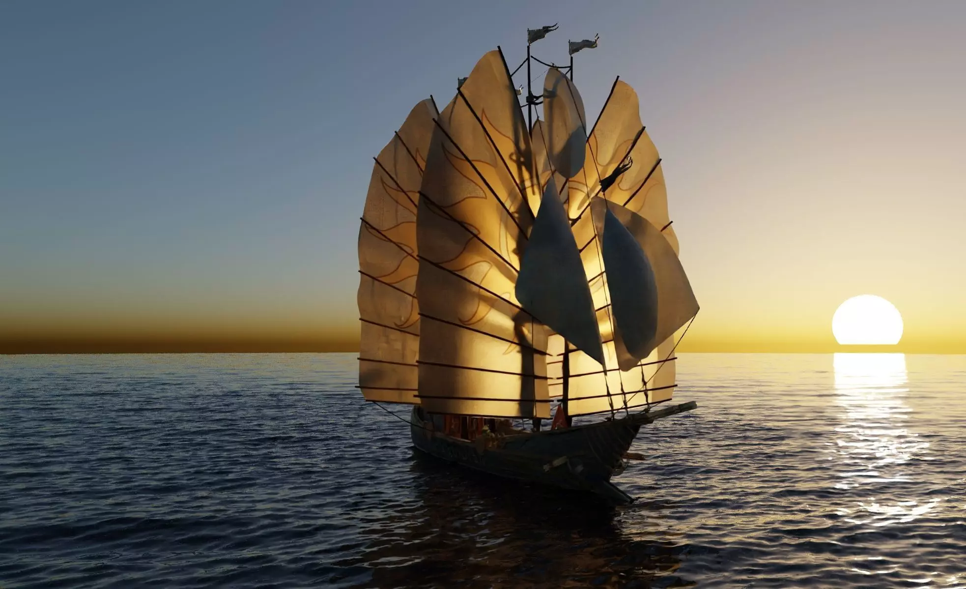 High detailed Ship of Numenor rigged - The Rings Of Power  3D model_0