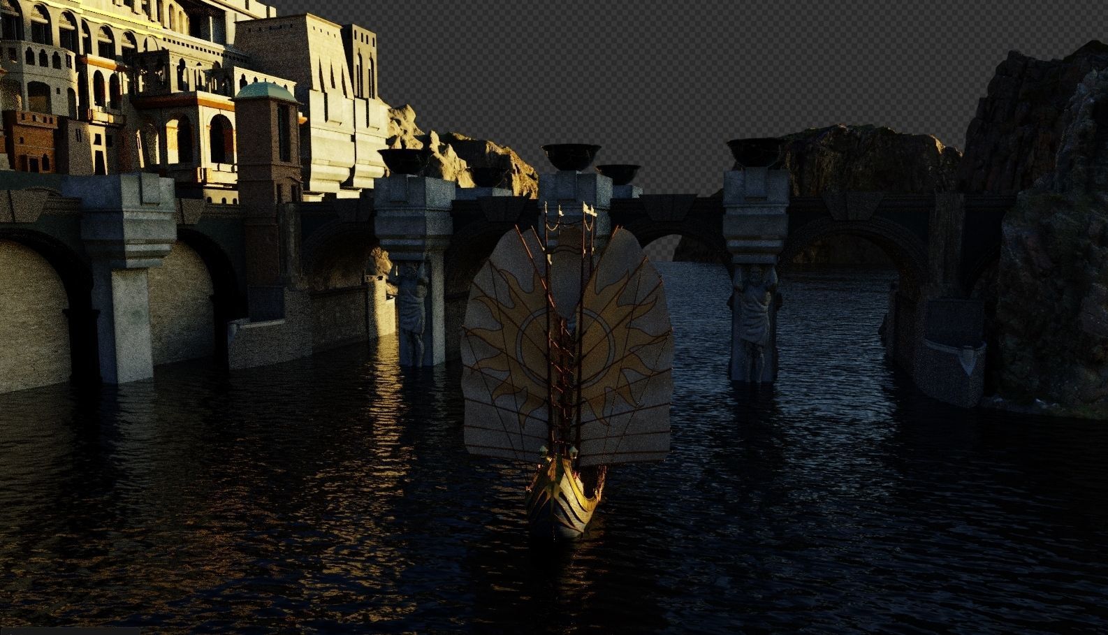 High detailed Ship of Numenor rigged - The Rings Of Power  3D model_8