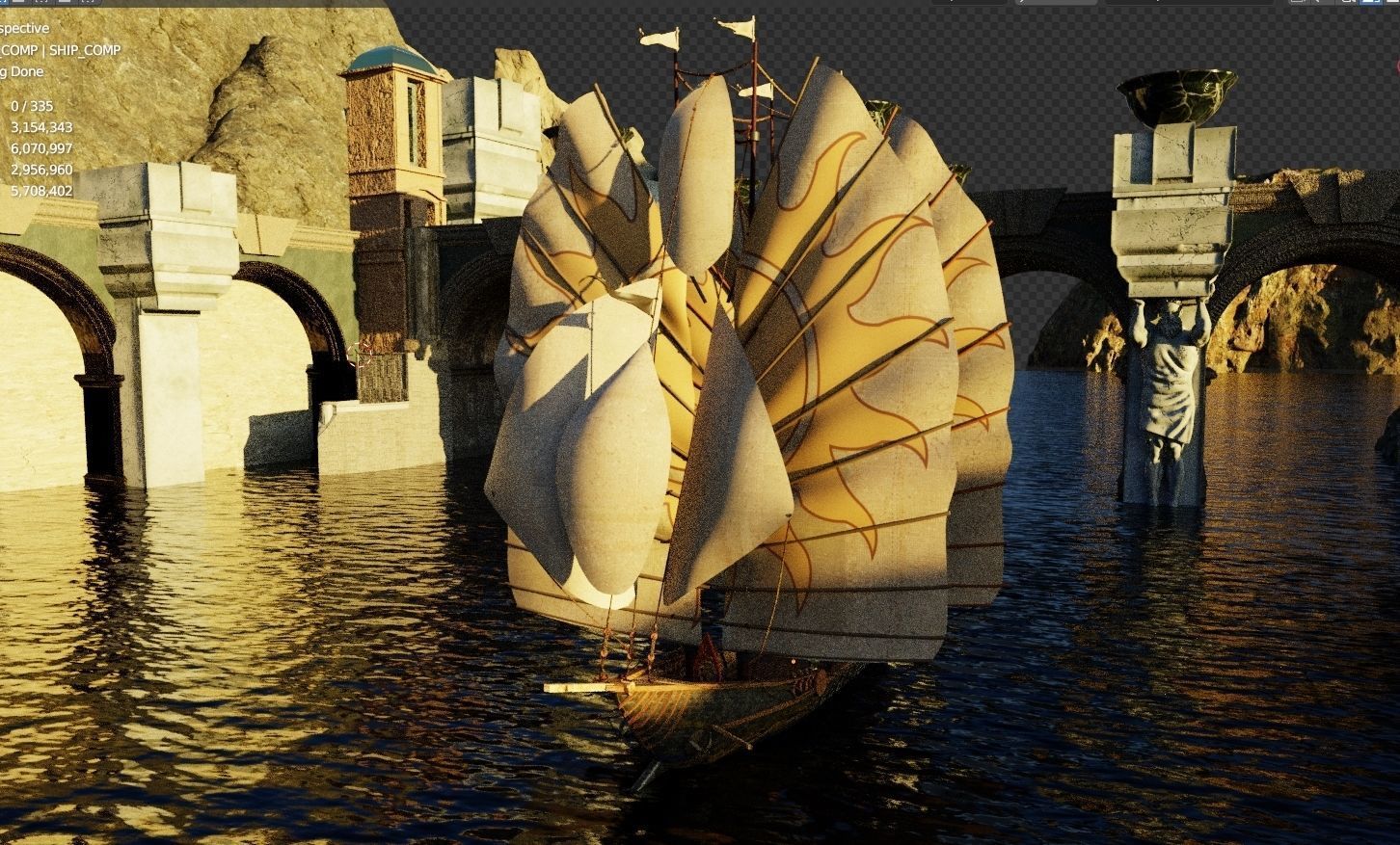 High detailed Ship of Numenor rigged - The Rings Of Power  3D model_12
