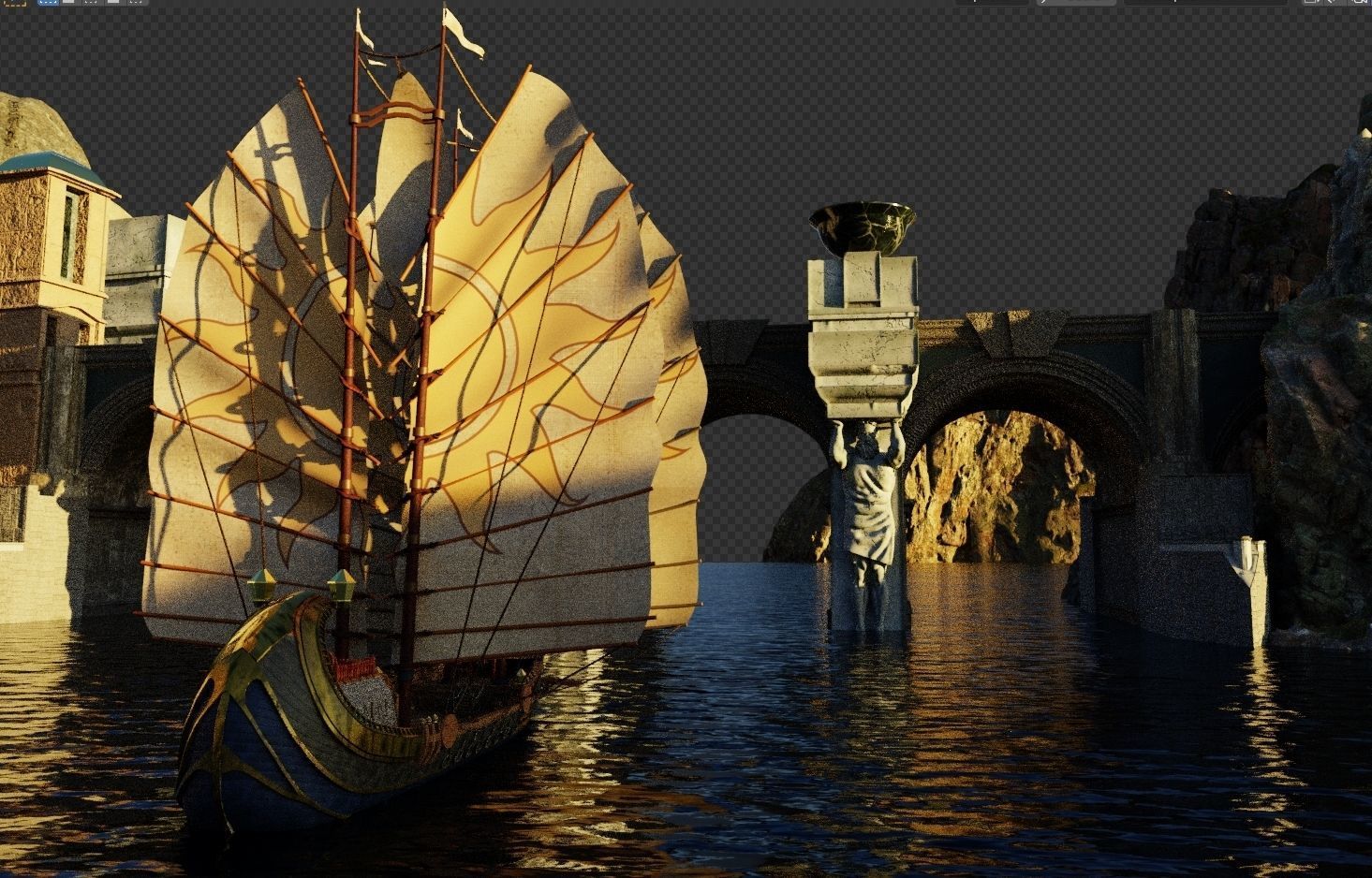 High detailed Ship of Numenor rigged - The Rings Of Power  3D model_11