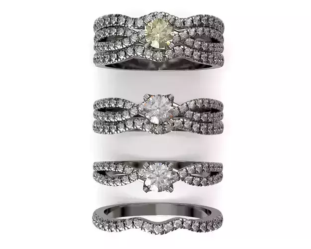 Twin Engaged and Wedding Ring