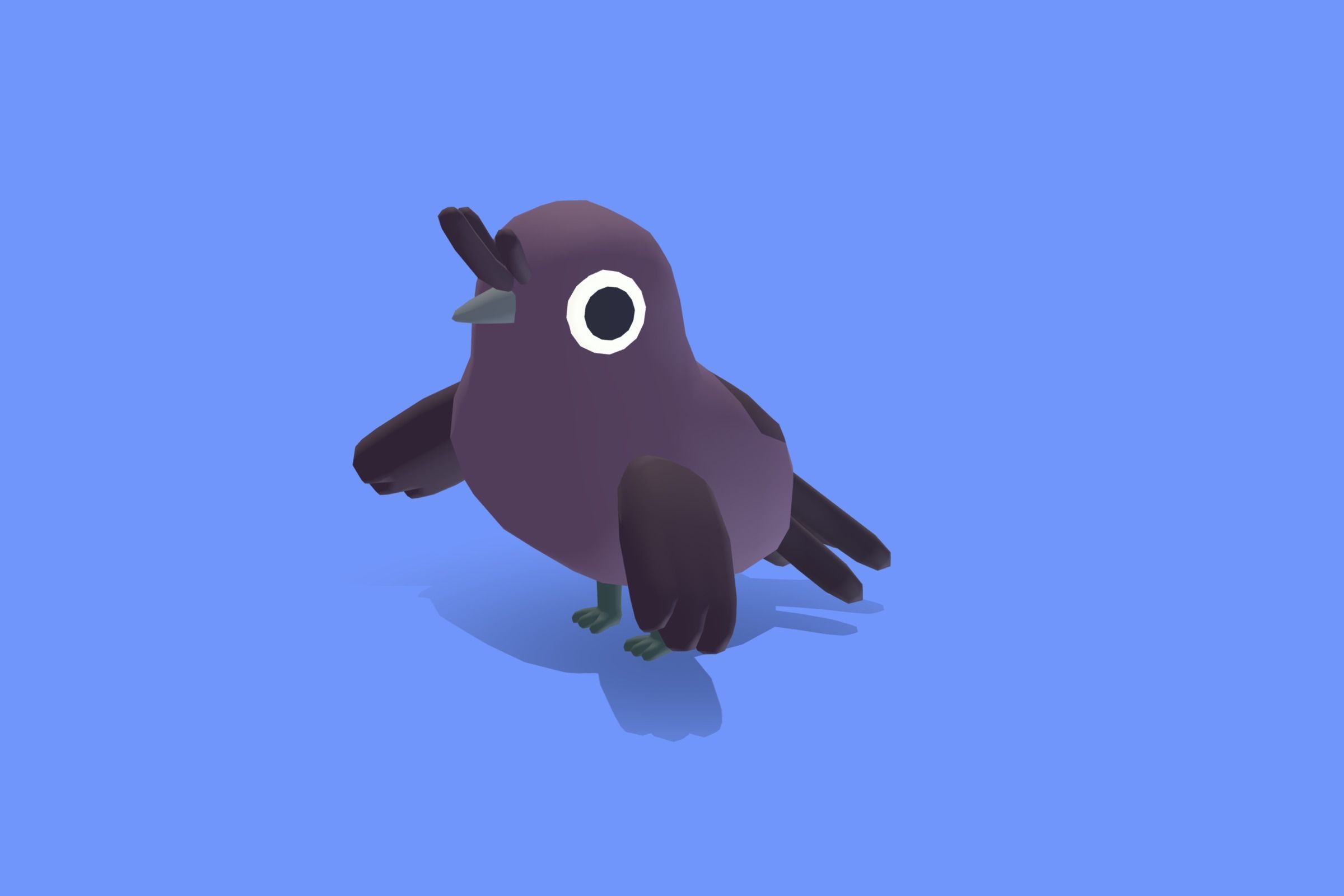Quirky Series - Drongo Low-poly 3D model_3