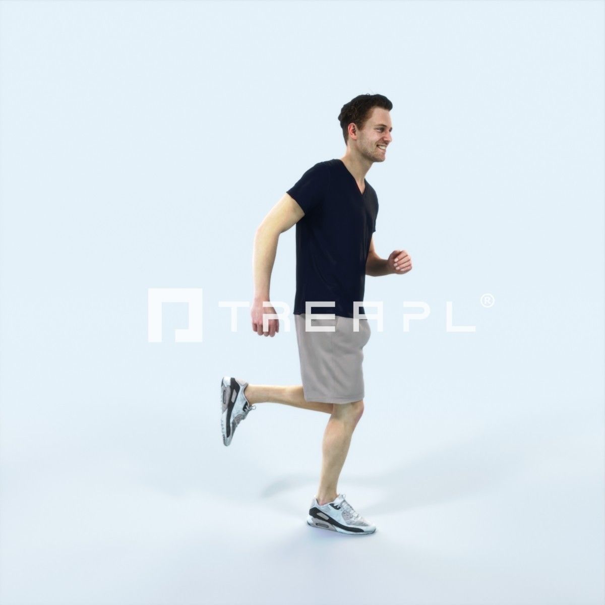 Virtue 02J Running Jogging Football Sports Man Low-poly 3D model_2