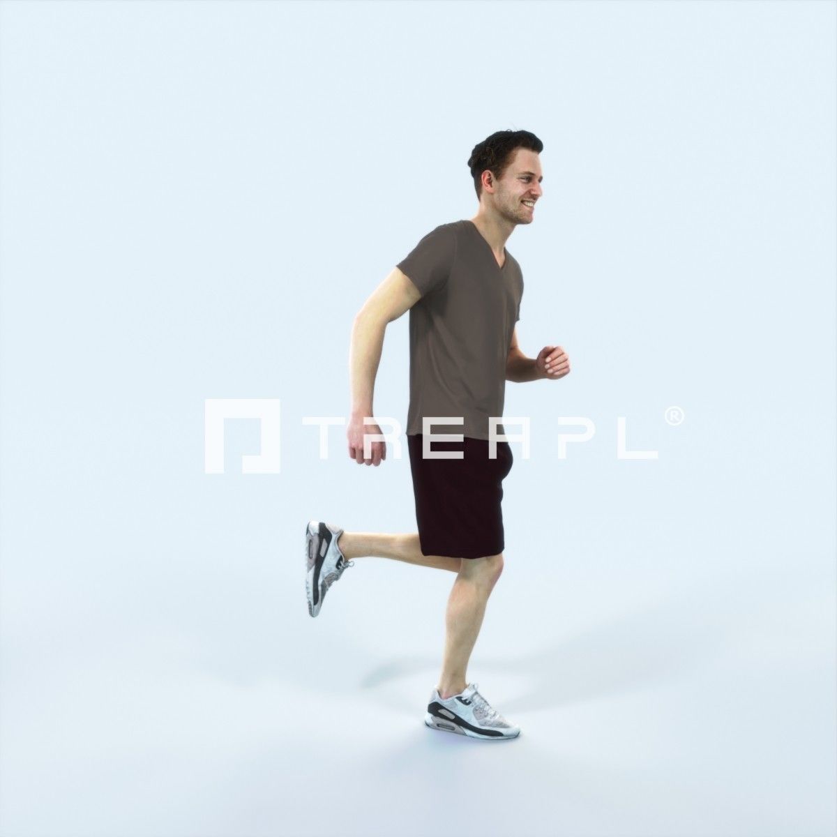 Virtue 02H Running Jogging Football Sports Man Low-poly 3D model_2