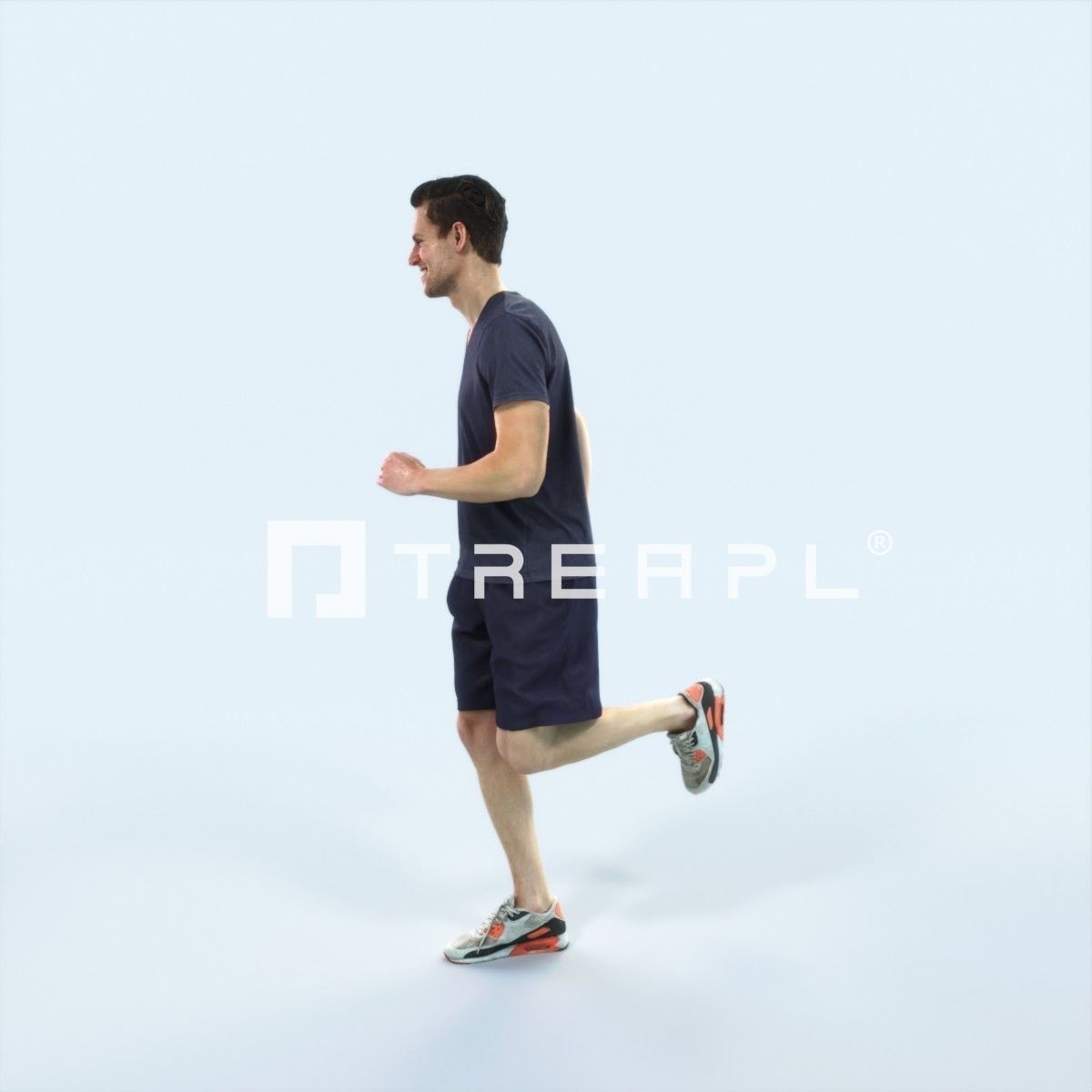 Virtue 02A Running Jogging Football Sports Man Low-poly 3D model_5