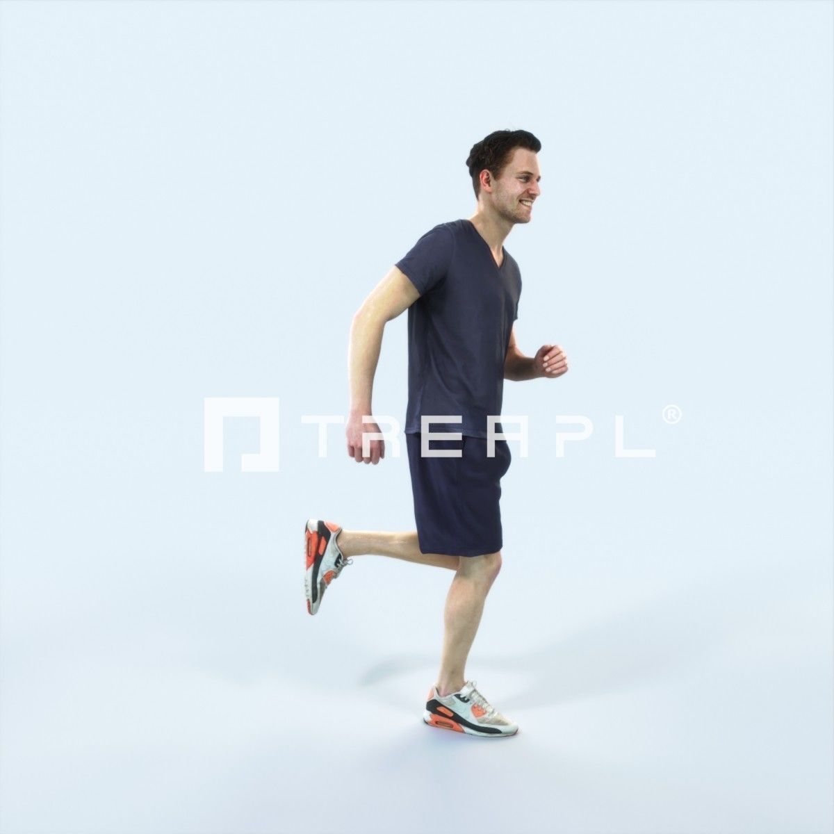 Virtue 02A Running Jogging Football Sports Man Low-poly 3D model_2