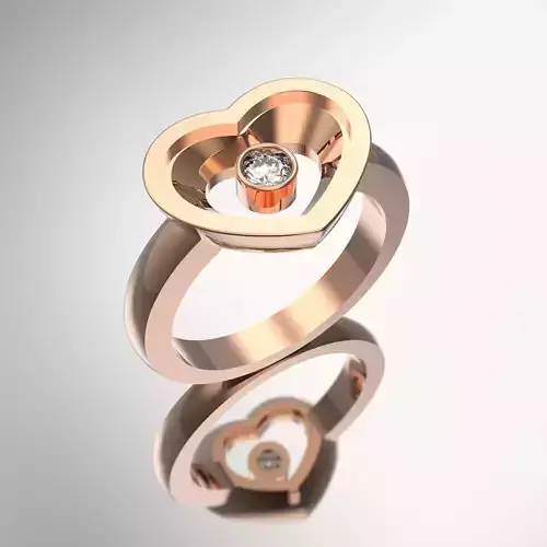 Luxury Heart Ring with glass Diamond 3mm Chopard
