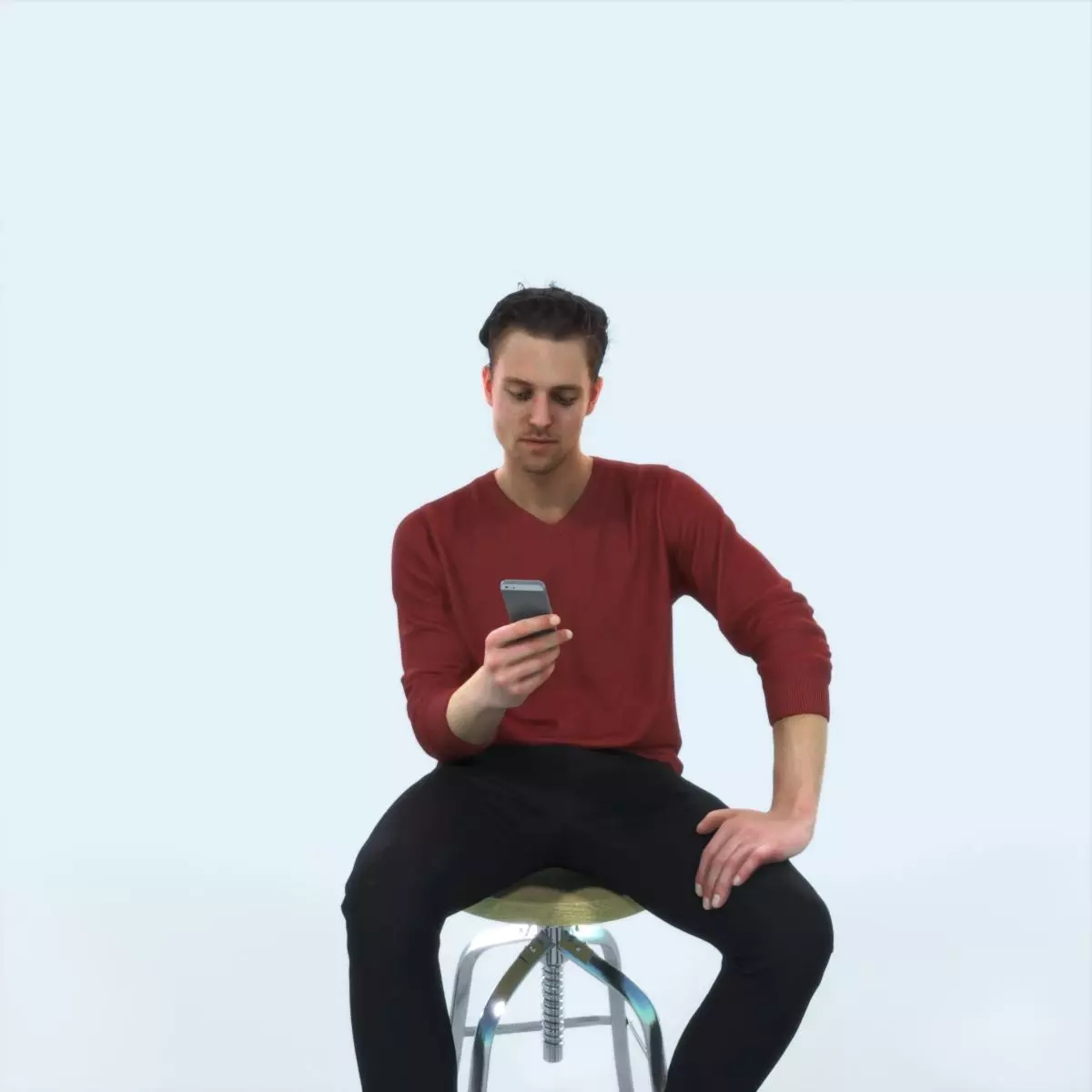 Virtue 03L Cell Phone Sitting Casual Man Low-poly 3D model_0