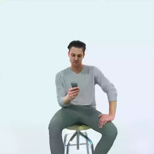 Virtue 03J Cell Phone Sitting Casual Man