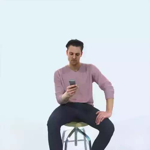 Virtue 03G Cell Phone Sitting Casual Man Low-poly 3D model