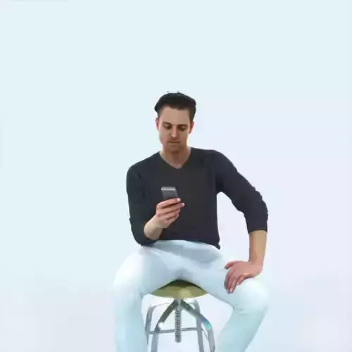 Virtue 03D Cell Phone Sitting Casual Man