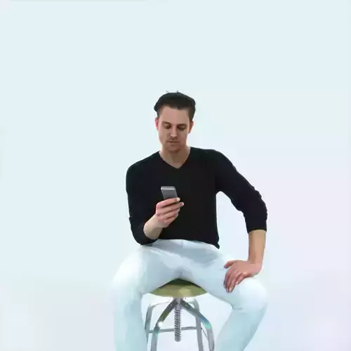 Virtue 03B Cell Phone Sitting Casual Man