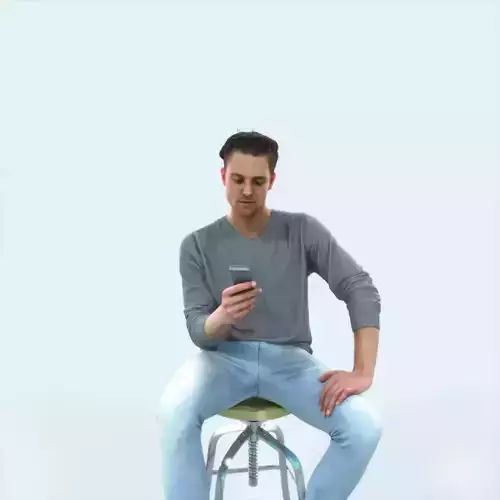 Virtue 03A Cell Phone Sitting Casual Man