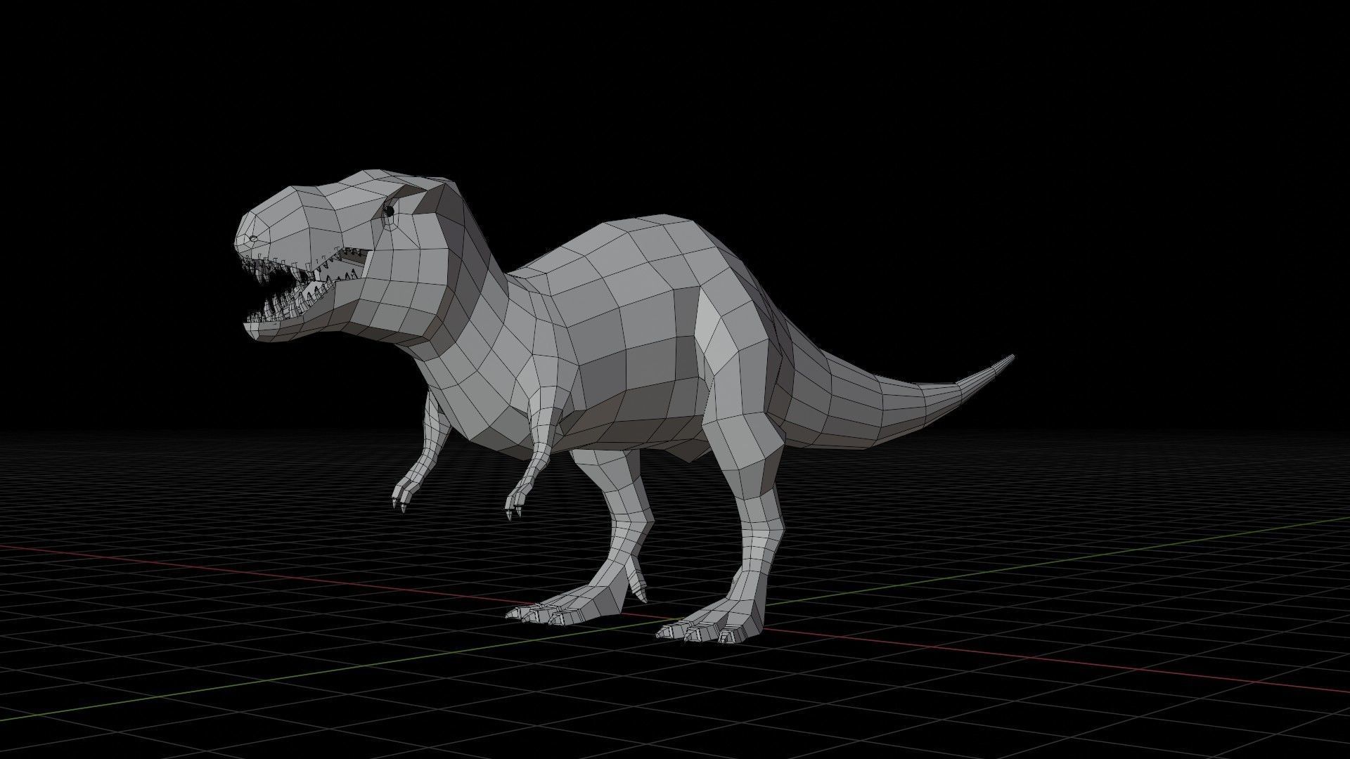 Tyrannosaurus Rex - Low Poly T-Rex Low-poly 3D model_3