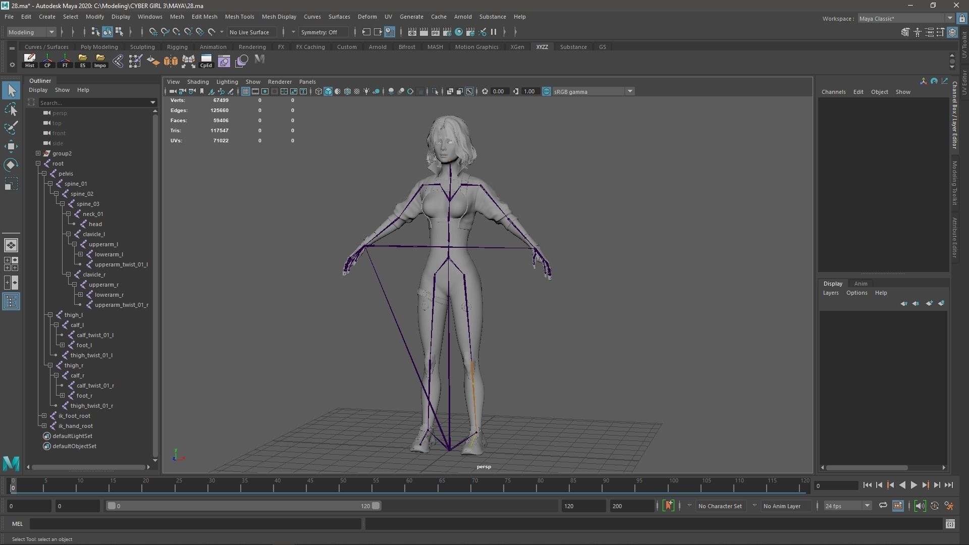 Cyberpunk Girl 3 - Game - Ready   Low-poly 3D model_15