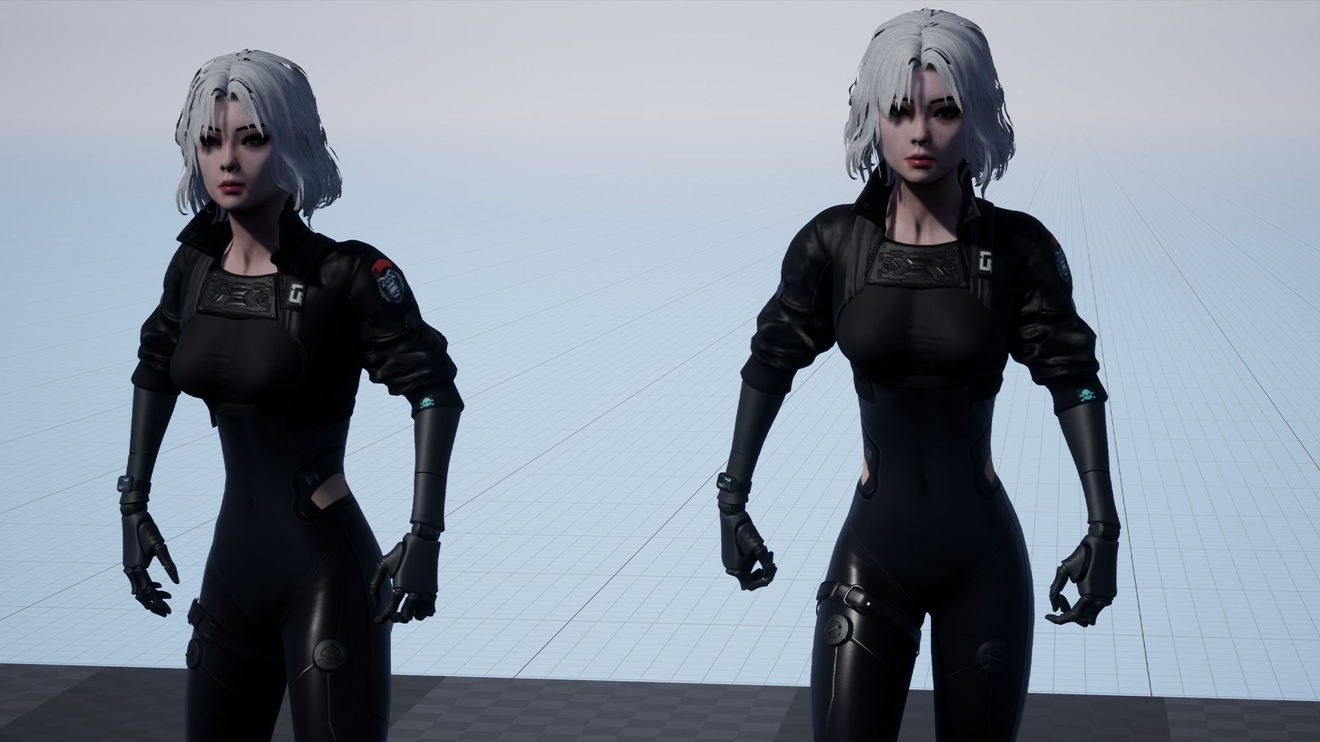 Cyberpunk Girl 3 - Game - Ready   Low-poly 3D model_18