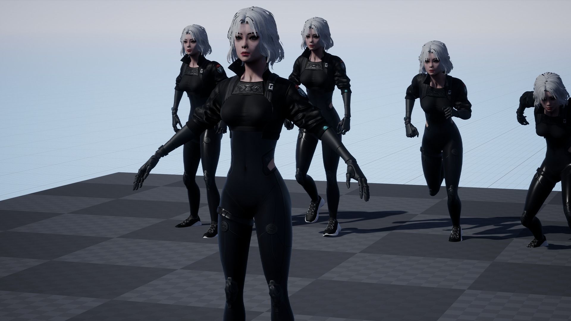 Cyberpunk Girl 3 - Game - Ready   Low-poly 3D model_19