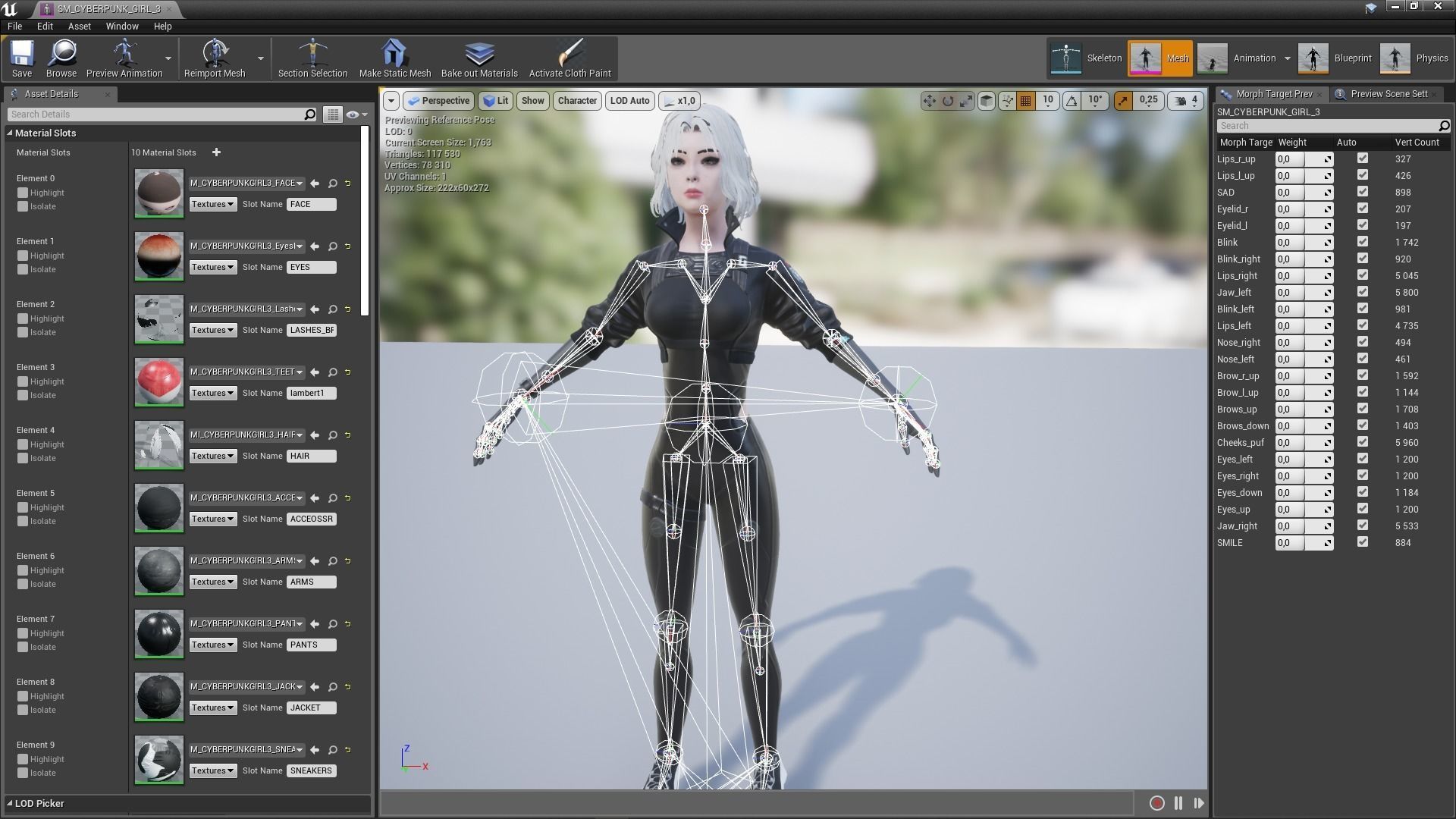 Cyberpunk Girl 3 - Game - Ready   Low-poly 3D model_21