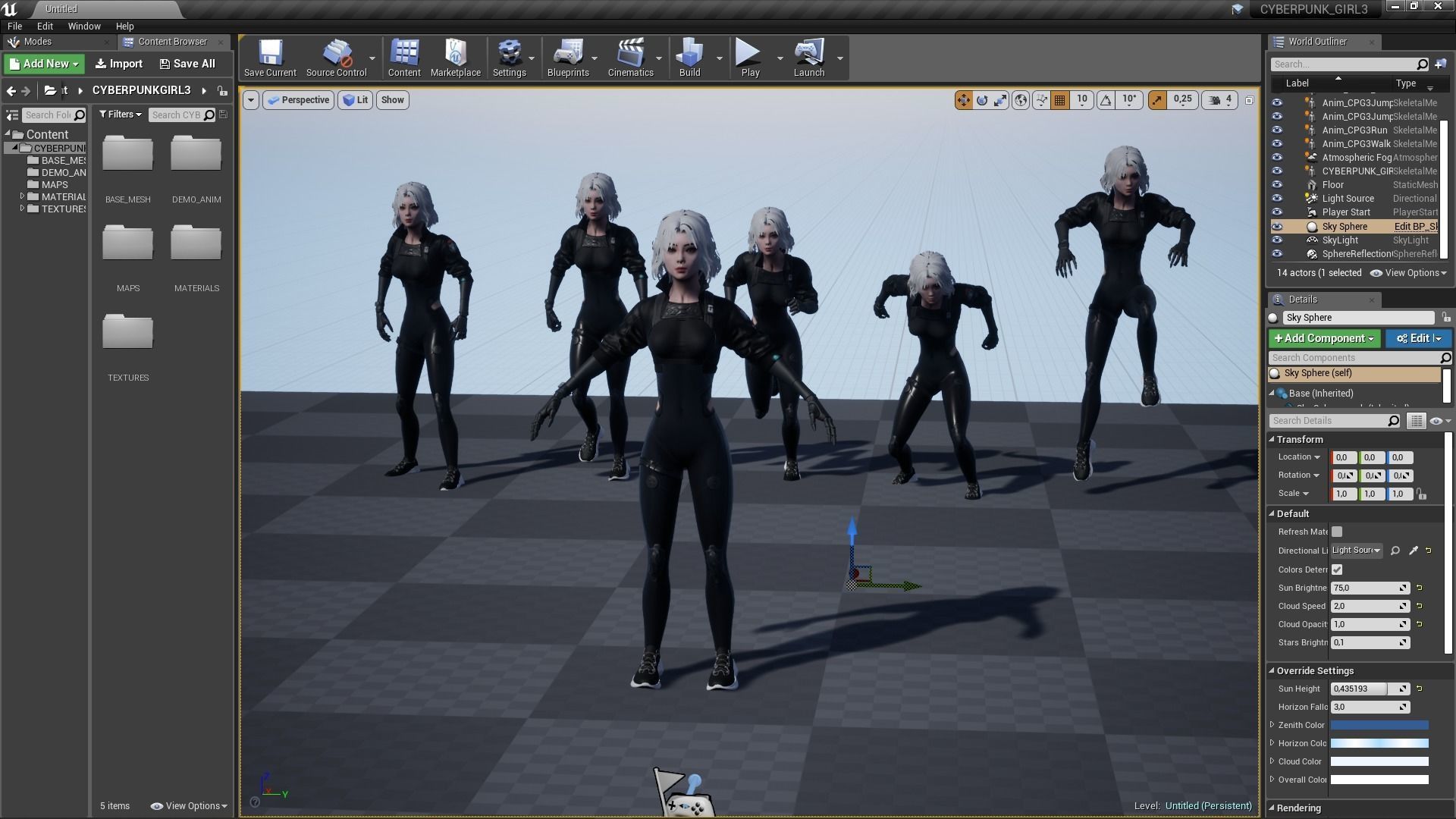 Cyberpunk Girl 3 - Game - Ready   Low-poly 3D model_20