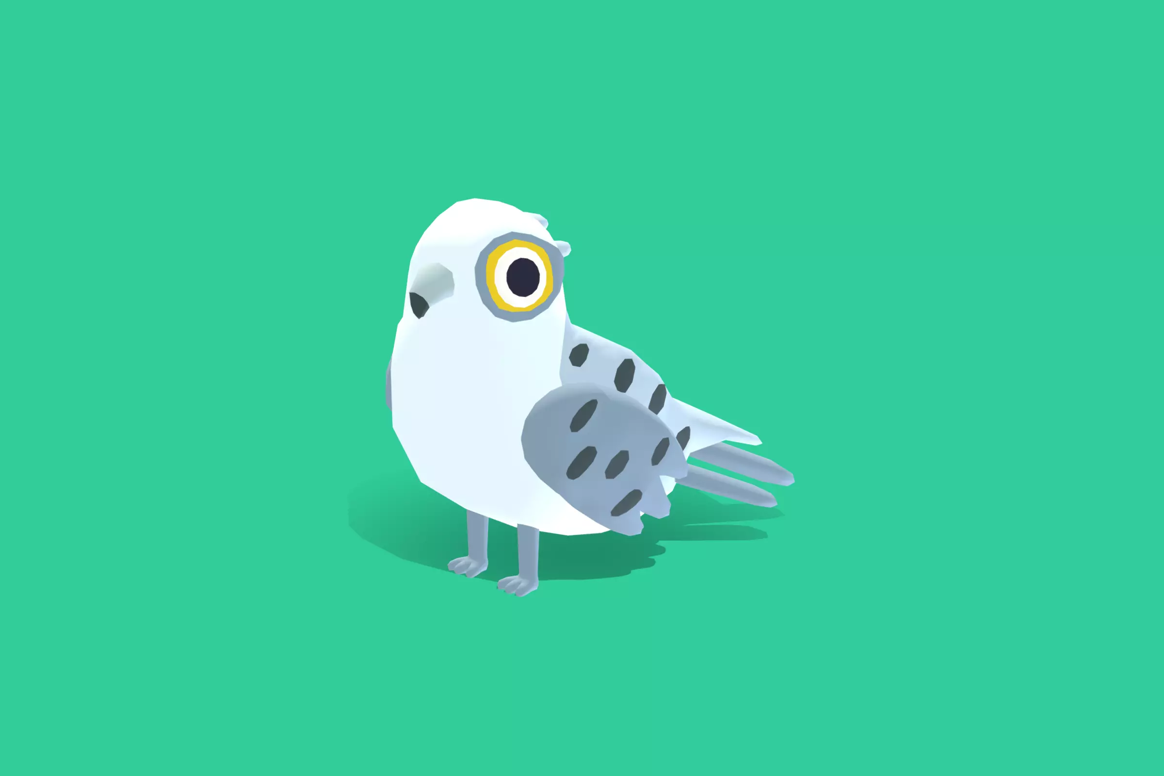 Quirky Series - Gyrfalcon Low-poly 3D model