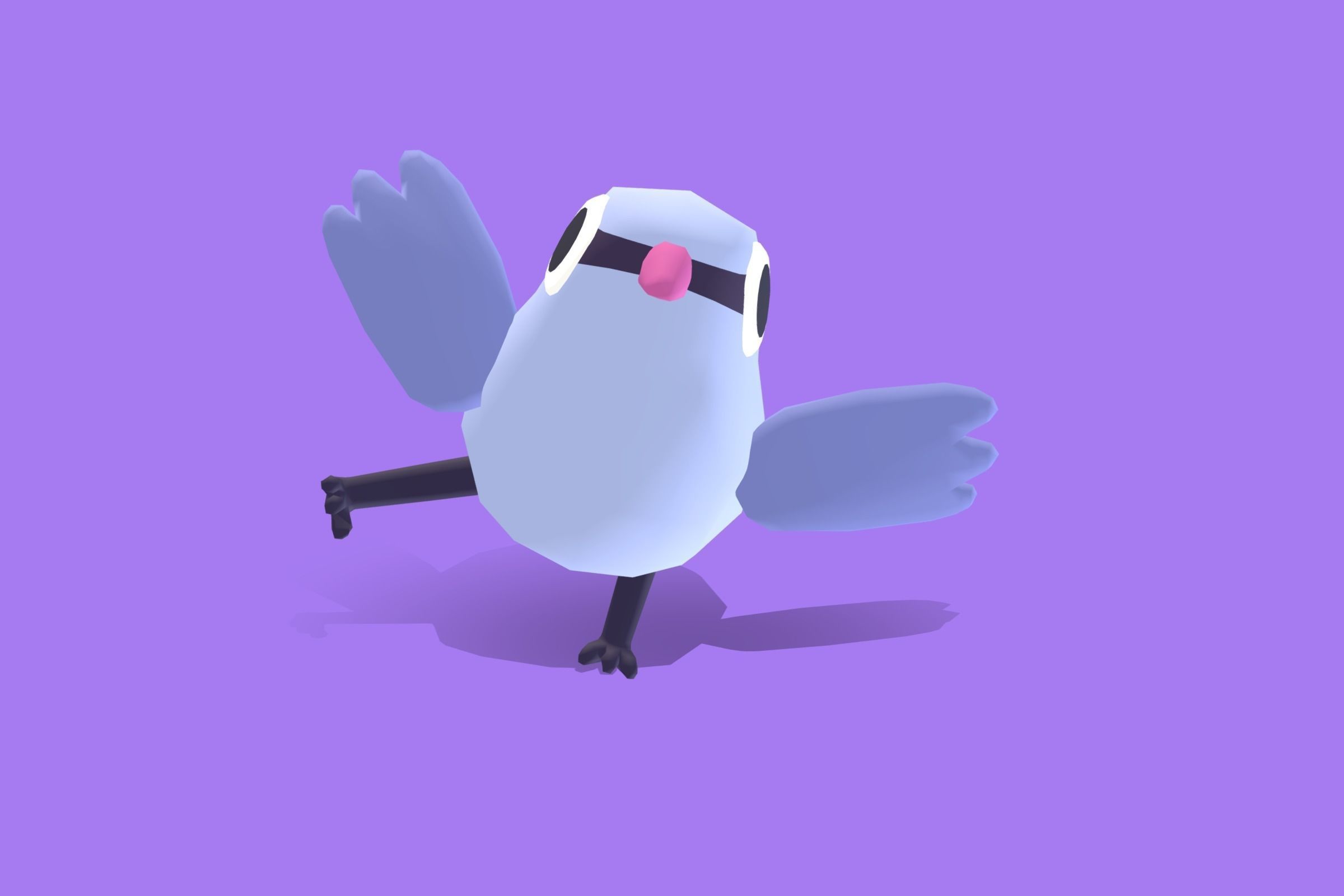 Quirky Series - Lavender Waxbill Low-poly 3D model_9