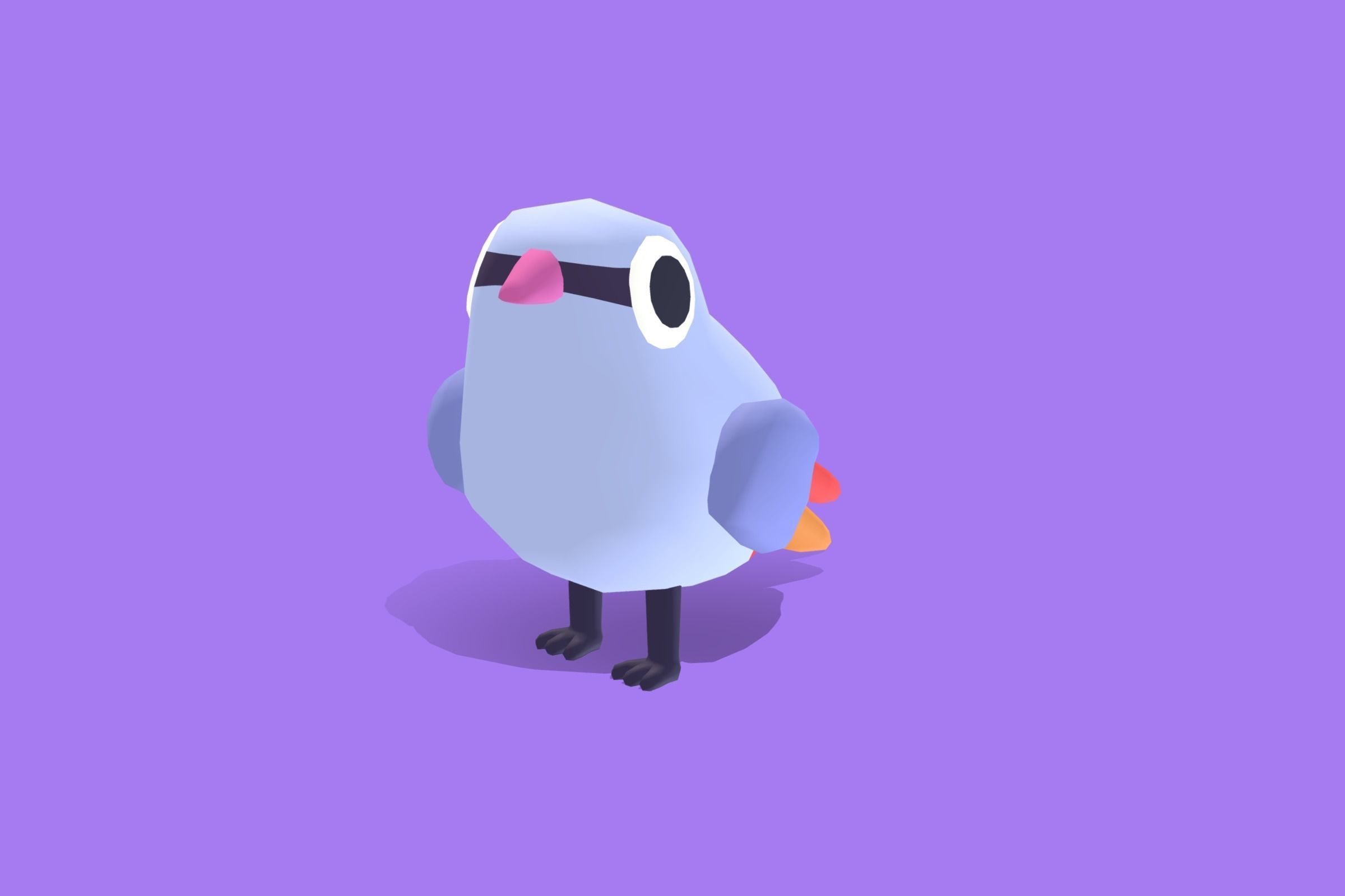 Quirky Series - Lavender Waxbill Low-poly 3D model_3