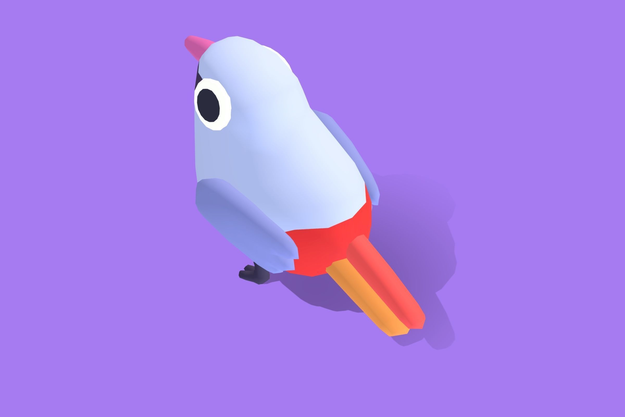 Quirky Series - Lavender Waxbill Low-poly 3D model_2