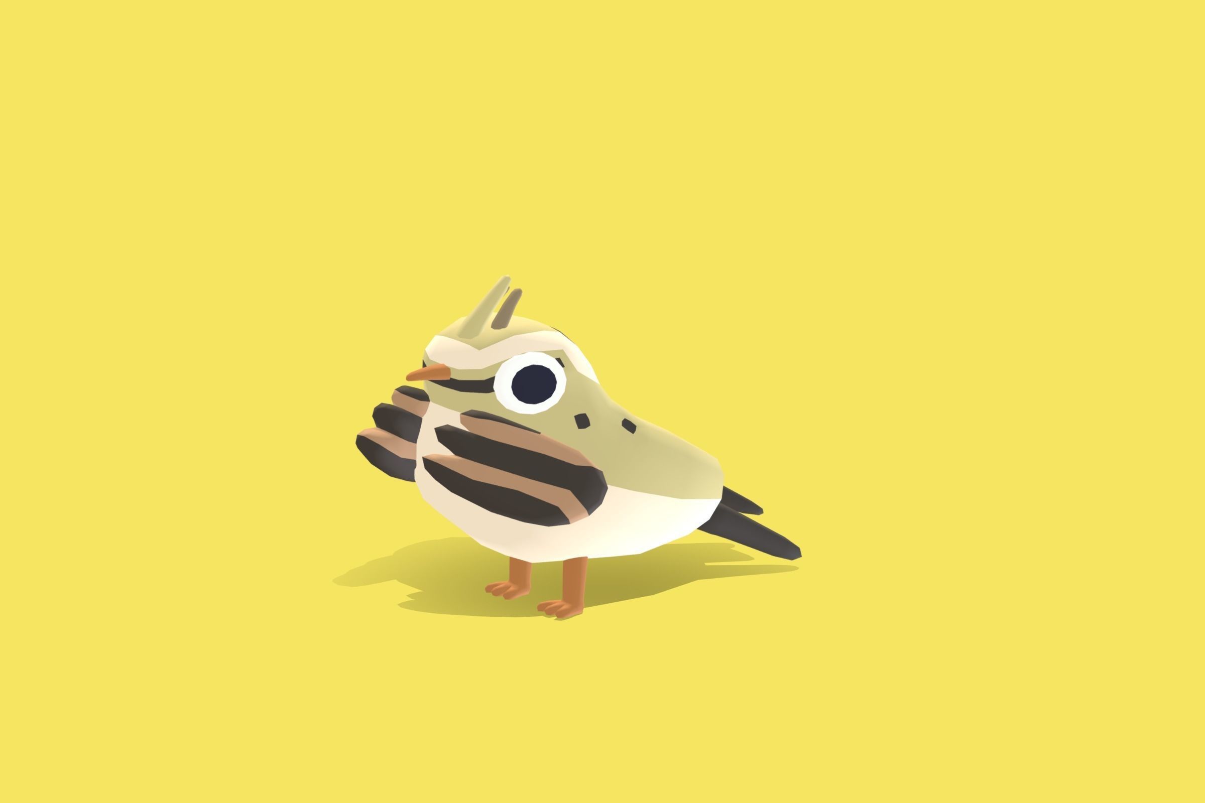 Quirky Series - Maghreb Lark Low-poly 3D model_5
