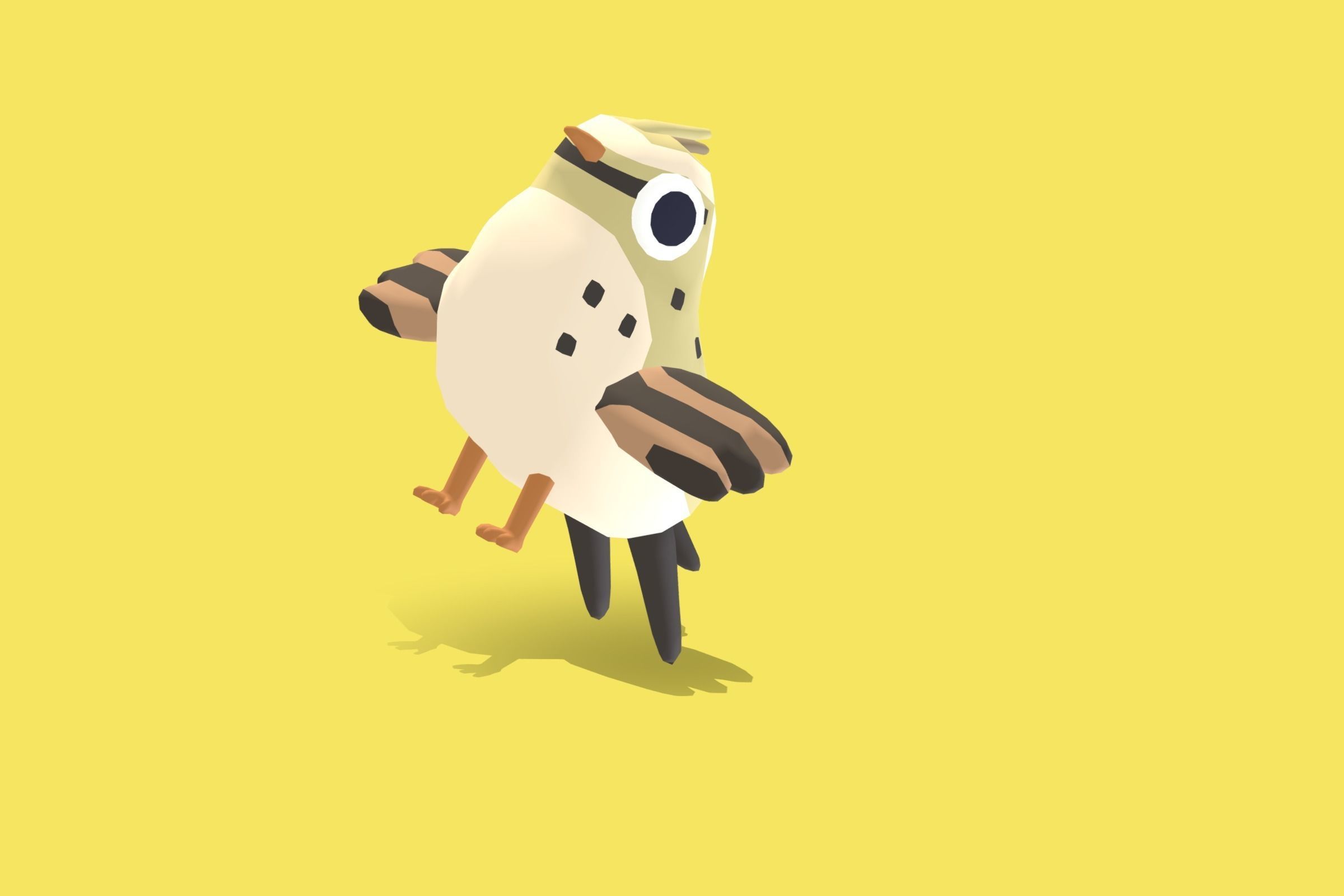 Quirky Series - Maghreb Lark Low-poly 3D model_6