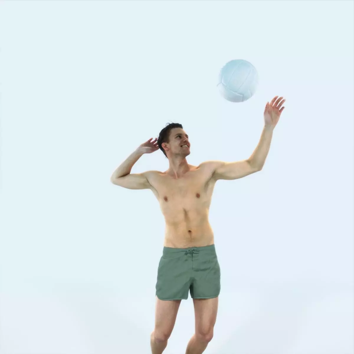 Virtue 04H Beach Serving Sports Man Low-poly 3D model_0