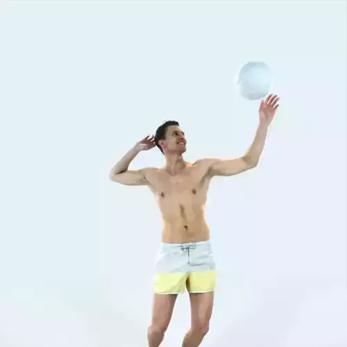 Virtue 04A Beach Serving Sports Man Low-poly 3D model