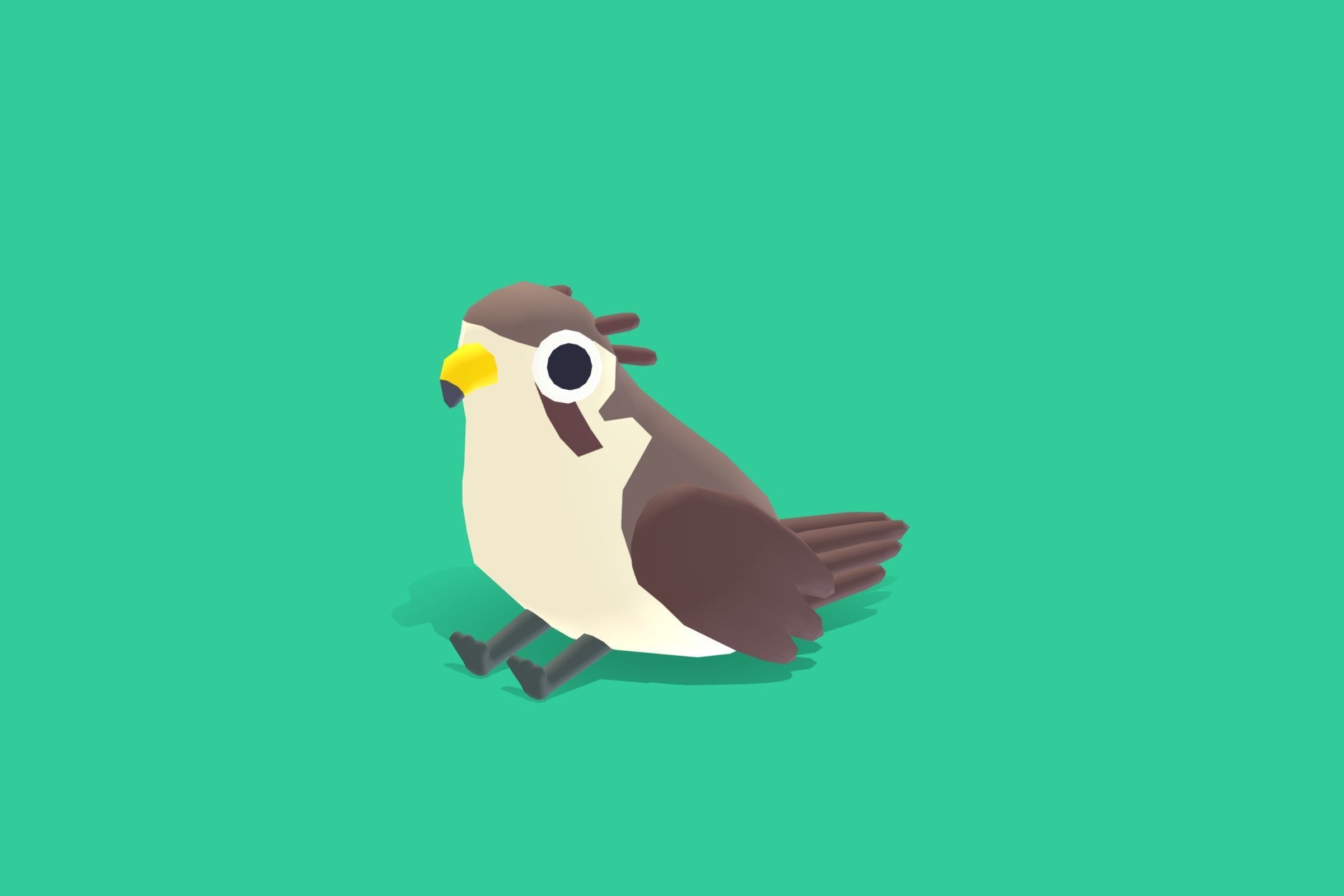 Quirky Series - Prairie Falcon Low-poly 3D model_8