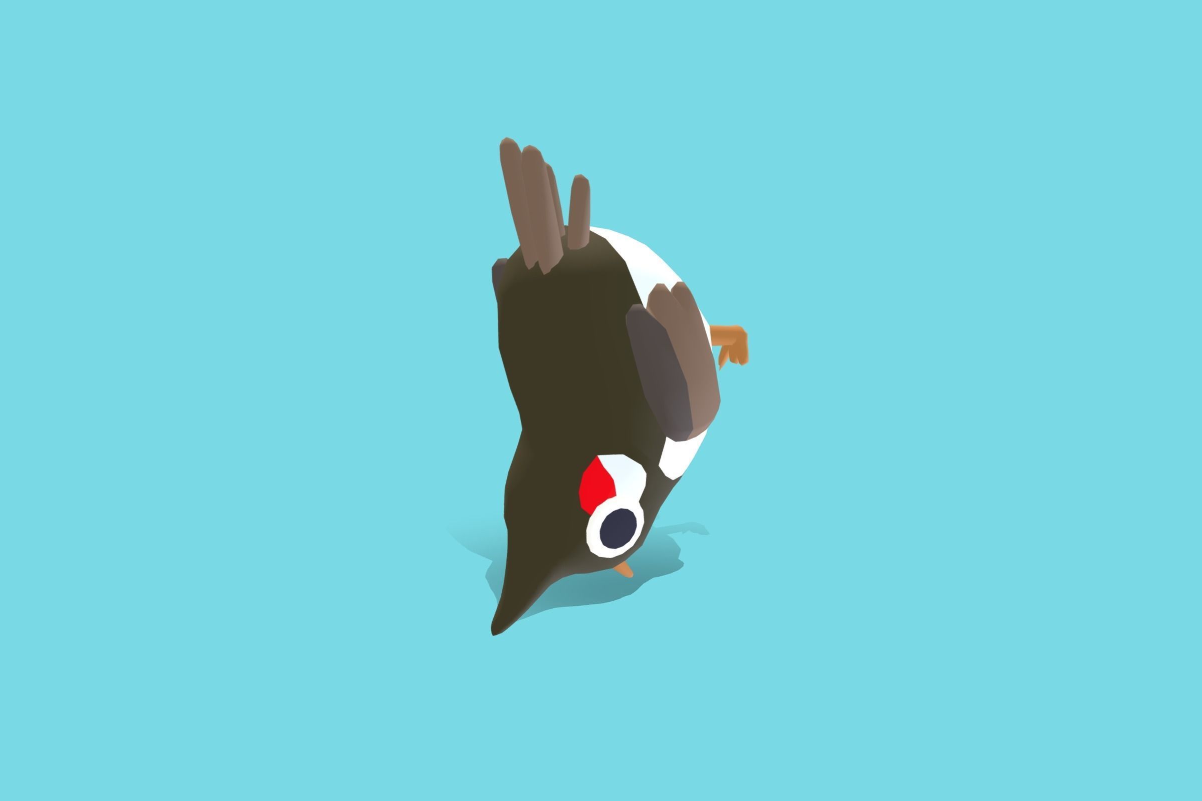 Quirky Series - Red Whiskered Bulbul Low-poly 3D model_6