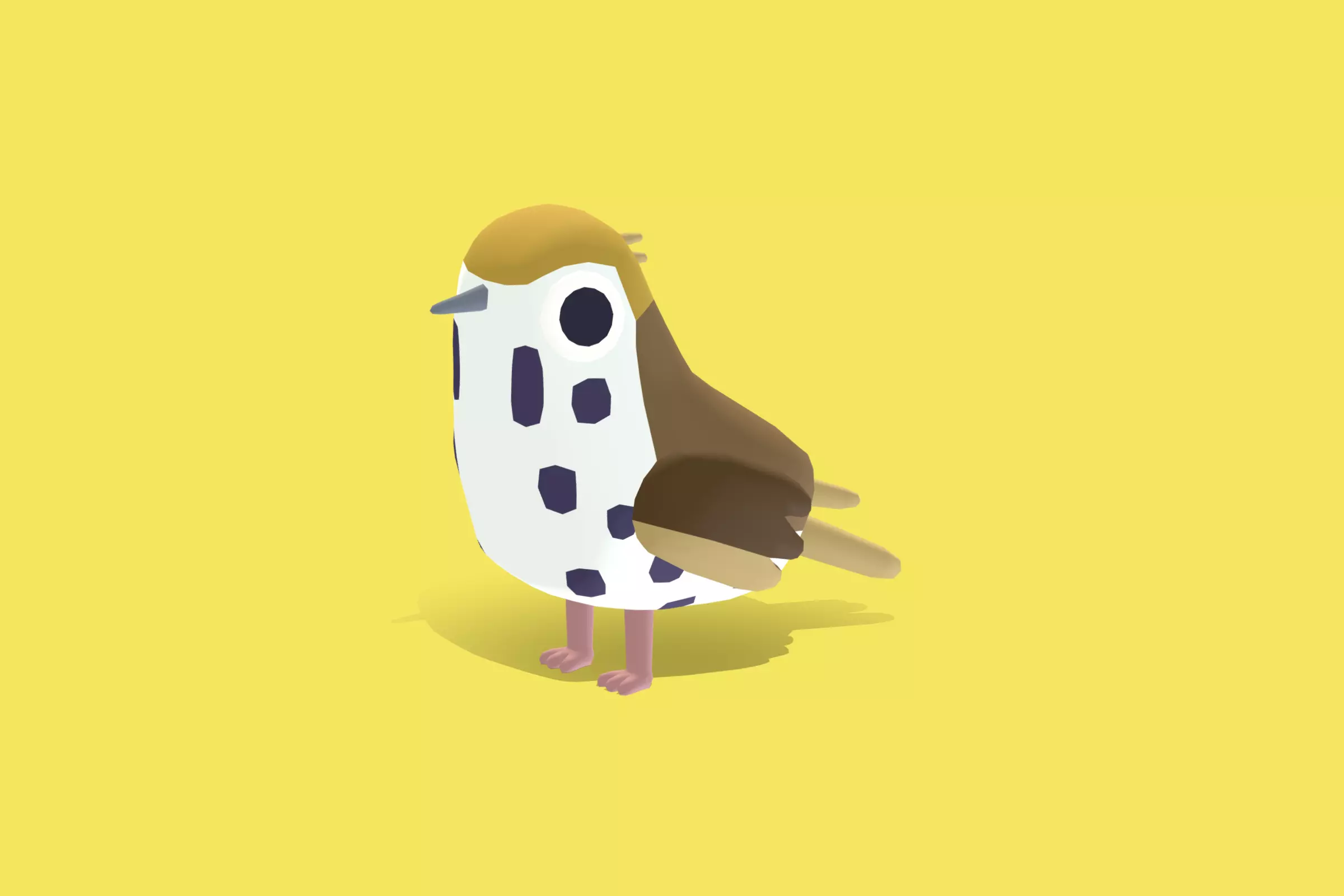 Quirky Series - Thrush Low-poly 3D model