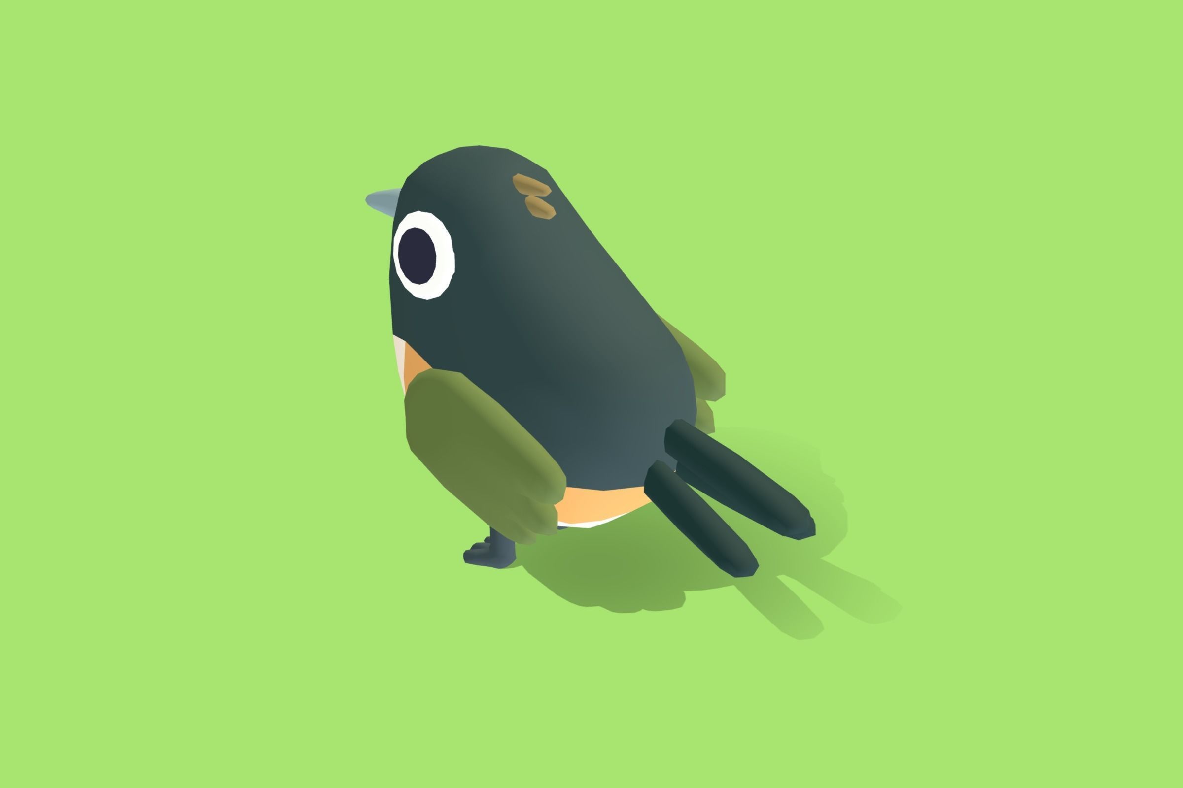 Quirky Series - Towhee Low-poly 3D model_2